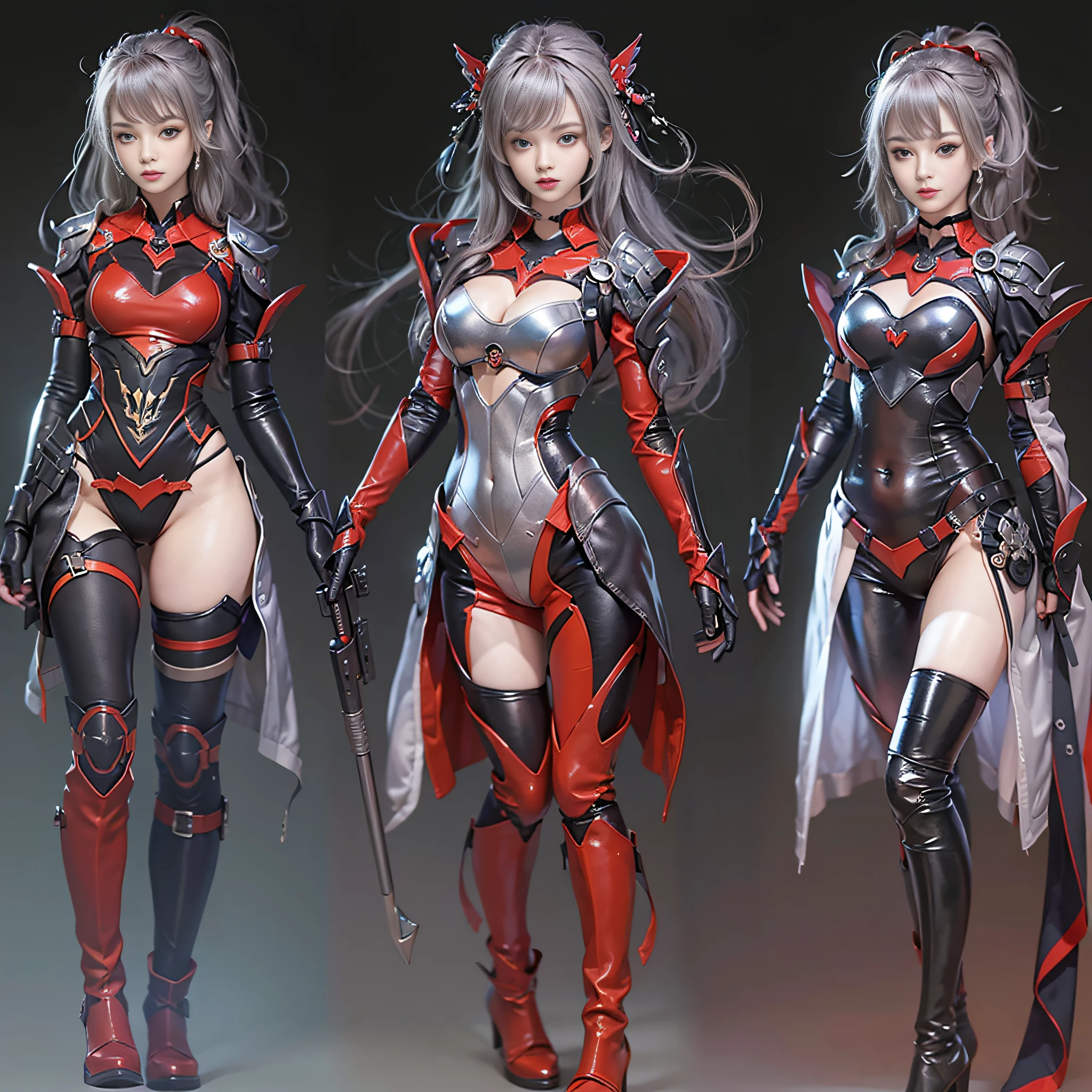 ((masterpiece:1.4)、(top-quality:1.4)、(reallistic:1.7))、Otherworldly mercenaries、Beautiful Beautiful Girl Mercenary、Super beauty、Sexy Daughter、1girl in、Uniforms suitable for combat、latex shiny、Latex bodysuit、age19、Super Ultra Ultra Bikini、Looking Back Beauty、Outstanding style、Slender Abs、Anatomically correct limbs、Anatomically correct body structure、Realistic standard body shape、beauty legs、Beautiful ass、A detailed eye、beautidful eyes、Raw photo、red-lips、Red boots、a choker、a necklace、耳Nipple Ring、The world of otherworldly mythology