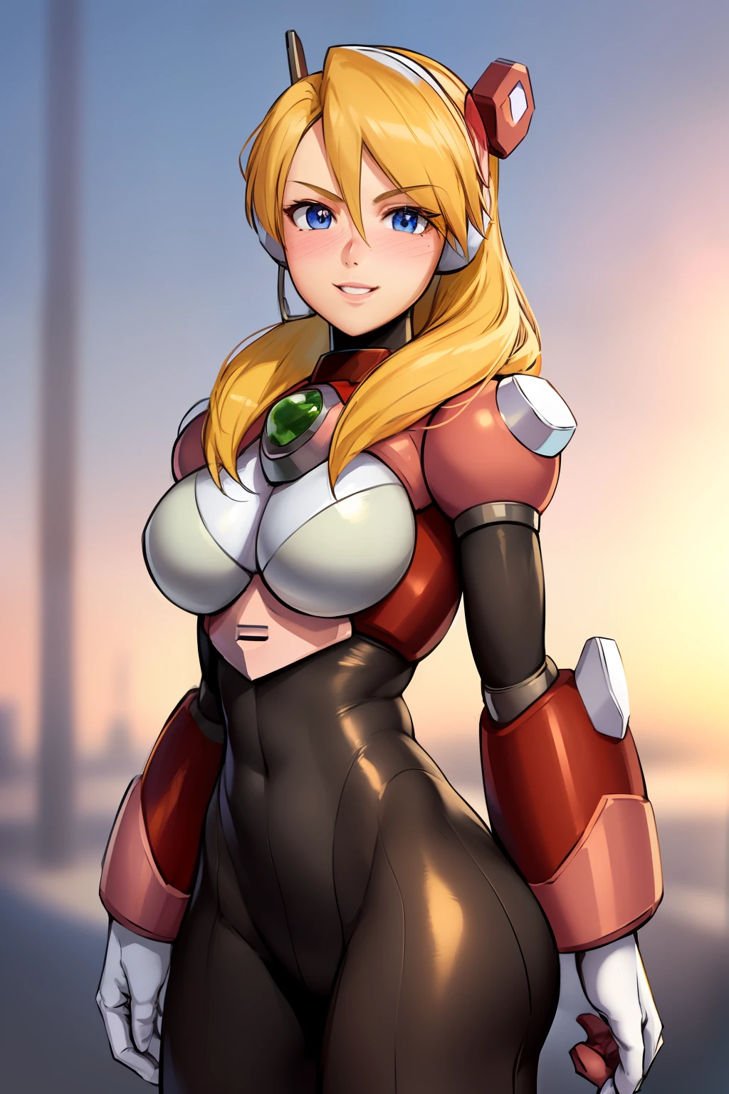 alia_megamanx, 1girl, solo, breasts, blue eyes, blonde hair, android, long hair, robot ears, spread legs, masterpiece, high quality,, (masterpiece, best quality:1.4), (modern days), (cowboy shot), 1girl, solo, pov, sfw, stunning girlfriend, (standing:1.1), dynamic pose, heart shaped face, elegant face, beautiful face, highly detailed face, highly detailed skin, skin pores, subsurface scattering, realistic pupils, medium breast, loving smile, looking at viewer, full face blush, full lips, detailed background, depth of field, atmospheric perspective, volumetric lighting, sharp focus, absurdres, realistic proportions, good anatomy, (realistic, hyperrealistic:1.4), 16k hdr,