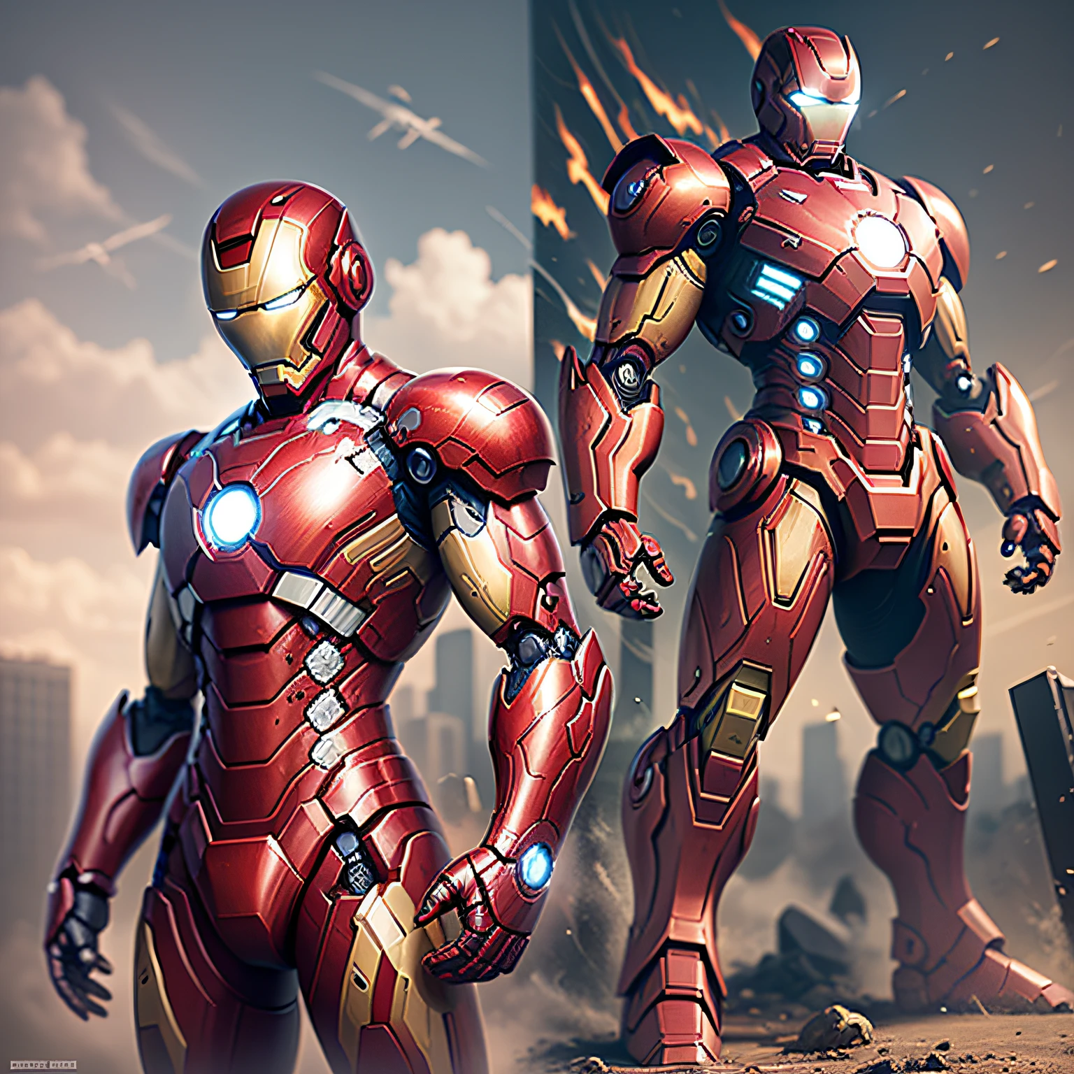 Create the armor of iron man, in the style of realistic gundam anime robots --auto --s2