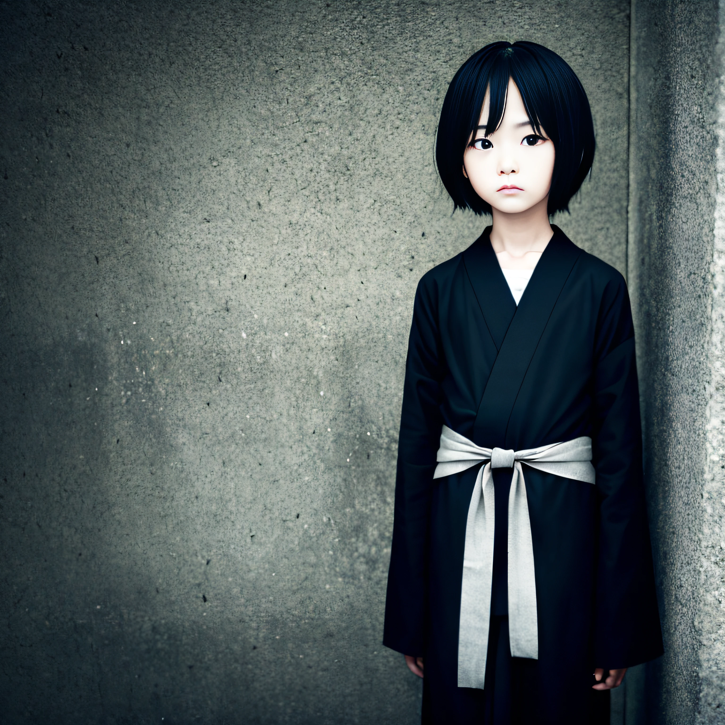 1boy, creepy, Sadako, Onryō, Girl, Black clothe
