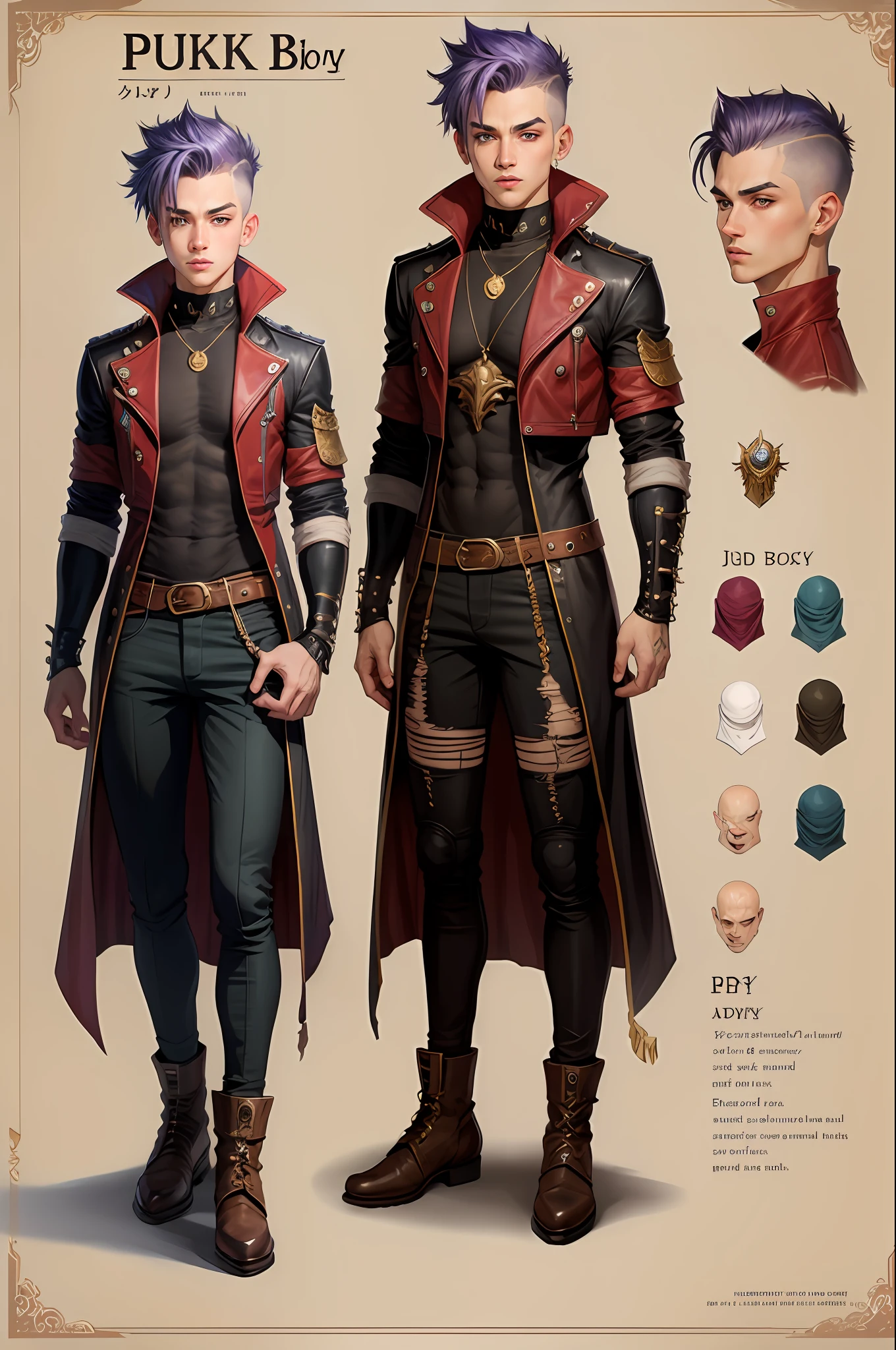 Punk boy for rpg adoptable character sheet
