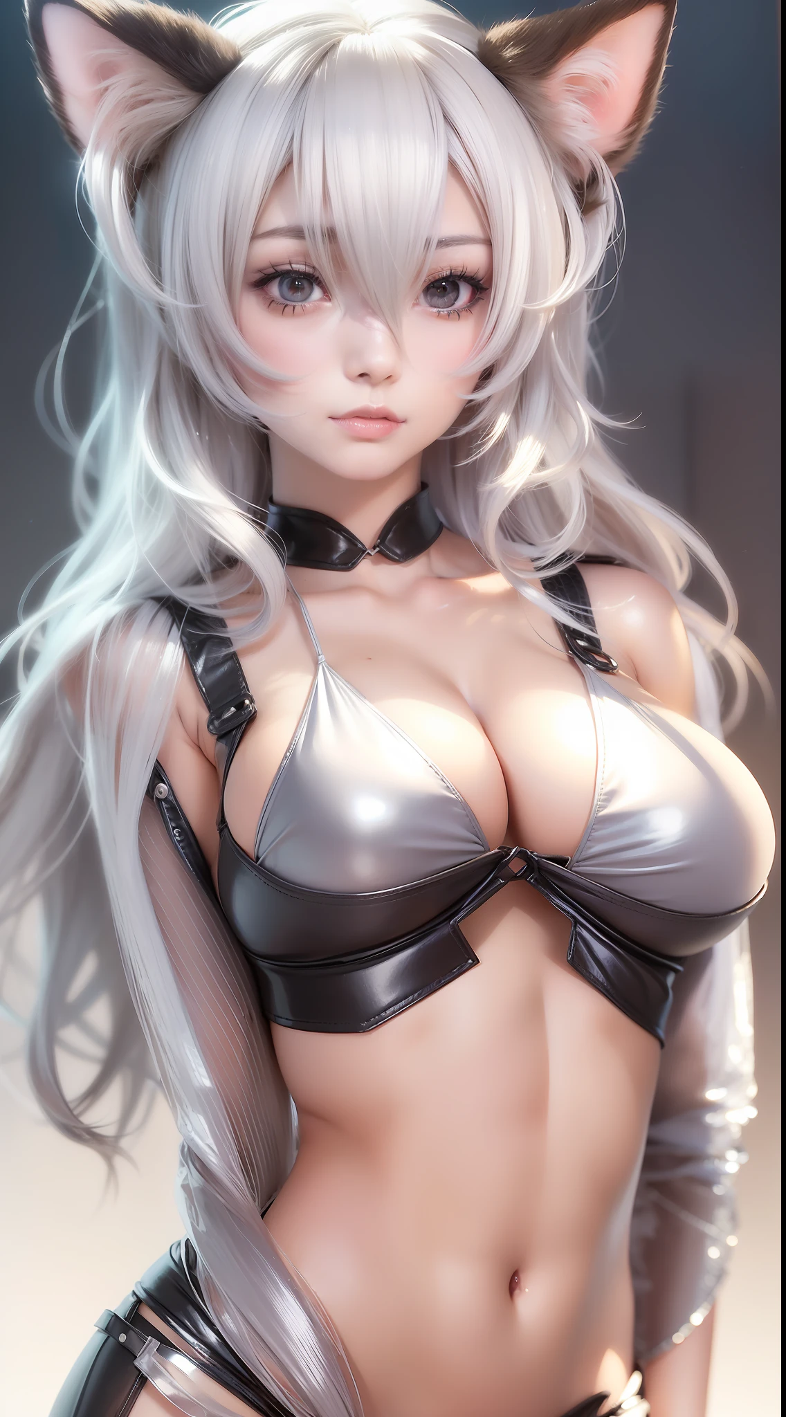 a woman with cat ears posing for a picture, seductive anime girl, sexy body, photorealistic perfect body, perfect android girl, sexy bikini, very sexy bikini, gorgeous figure, sexy hot body, intricate body, sexy girl, beautiful alluring anime woman, beautiful symmetric body, shiny white skin, realistic shaded perfect body, photorealistic anime girl render, great body