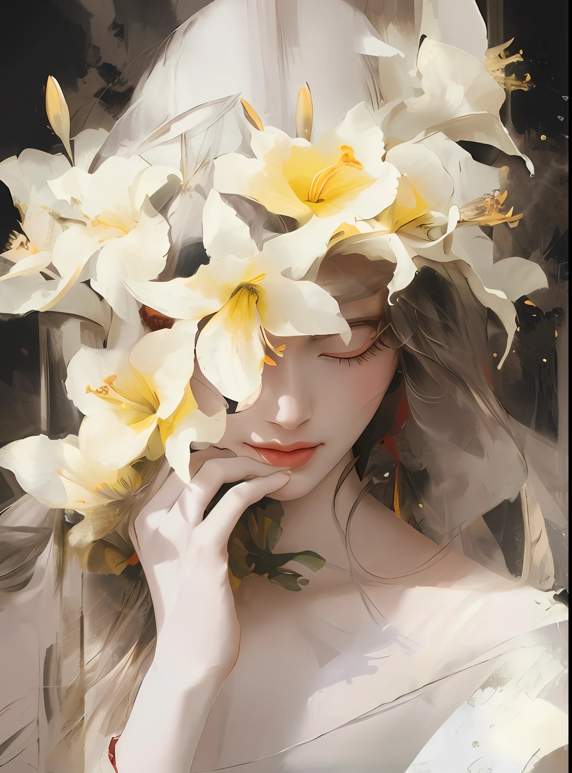 a close up of a woman with long hair and a red dress, Realistic cute girl painting, adorable digital art, Beautiful digital illustration, Cute detailed digital art, cute portrait, Chinese girl, a beautiful anime portrait, lovely digital painting, Beautiful character painting, Kawaii realistic portrait, Beautiful digital artwork, beautiful digital art, high quality portrait, digital art picture, Very beautiful girl