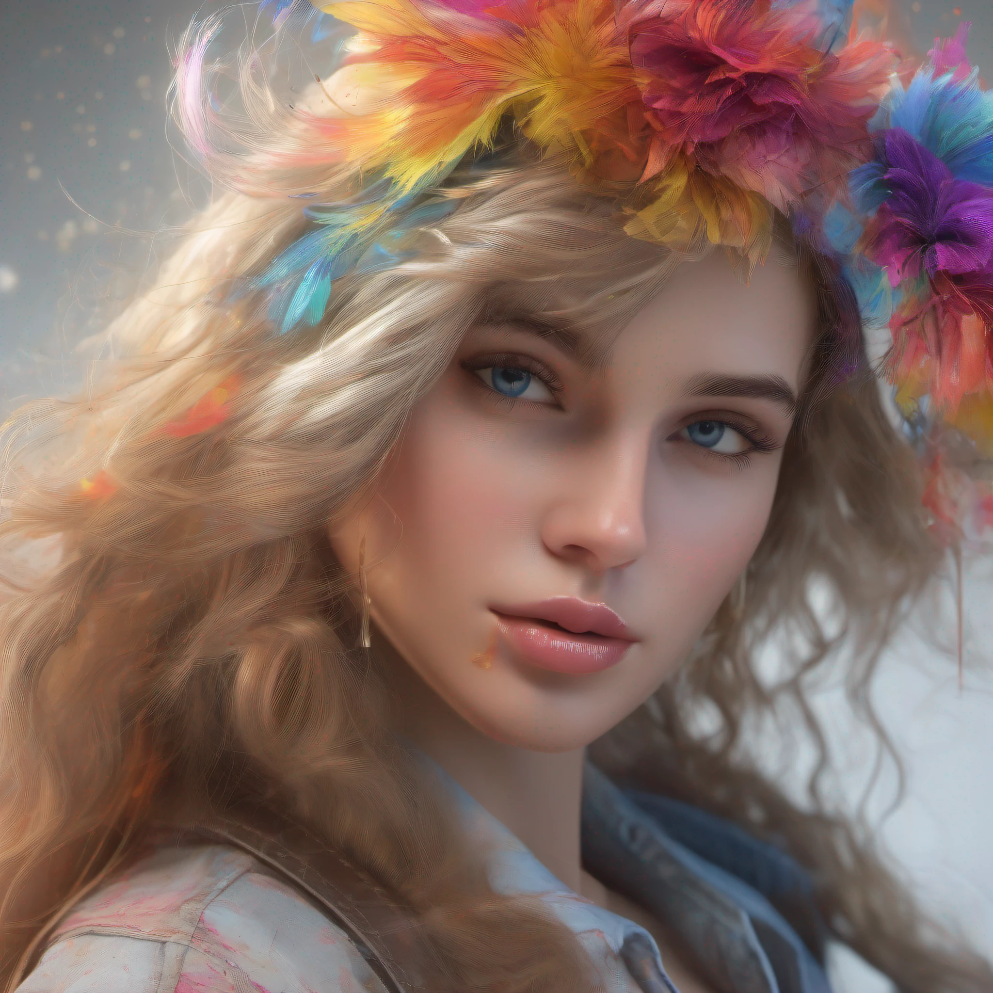 8k, RAW photo, realistic, photo-realistic, hyper-realistic, highest quality, best quality, masterpiece, highly detailed, absurdres,
masterpiece, best quality, (extremely detailed CG unity 8k wallpaper, masterpiece, best quality, ultra-detailed, best shadow), (detailed background), (beautiful detailed face, beautiful detailed eyes), High contrast, (best illumination), 1girl, Australian, multicoloured hair, beautiful, ((colourful paint splashes on transparent background, dulux)), ((caustic)), dynamic angle,beautiful detailed glow,full body, cowboy shot,