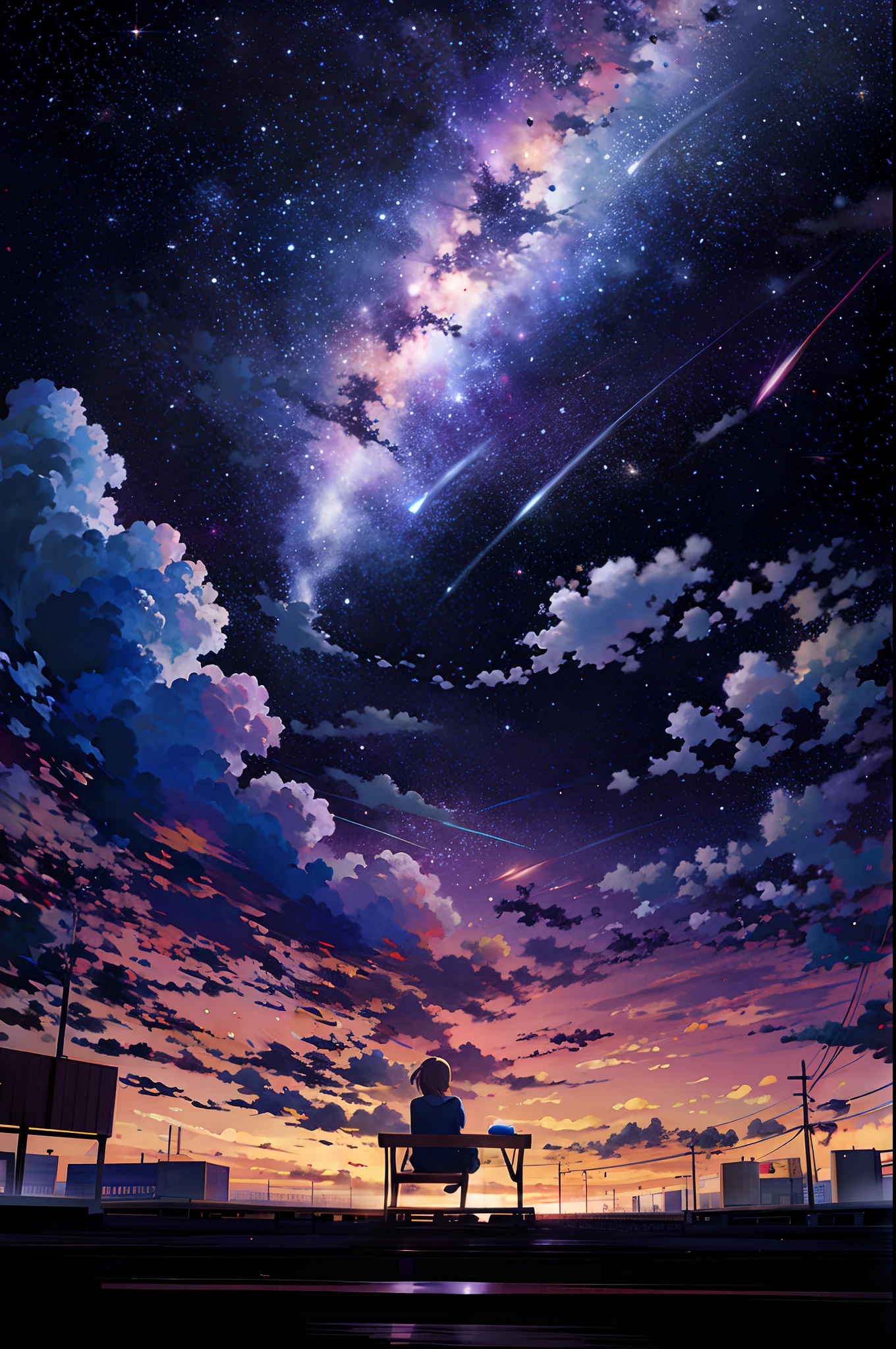 anime big breast, Skysky, stars, the benches, the milky, As estrelas, Skysky, As estrelas, the benches, the milky, As estrelas, The, Cosmos Sky. By Makoto Shinkai, Anime Sky, Cosmos Sky, amazing wallpapers, Cosmos Sky, Anime art wallpaper 4k, Anime art wallpaper 4 K, starrysky, beautiful anime scenes