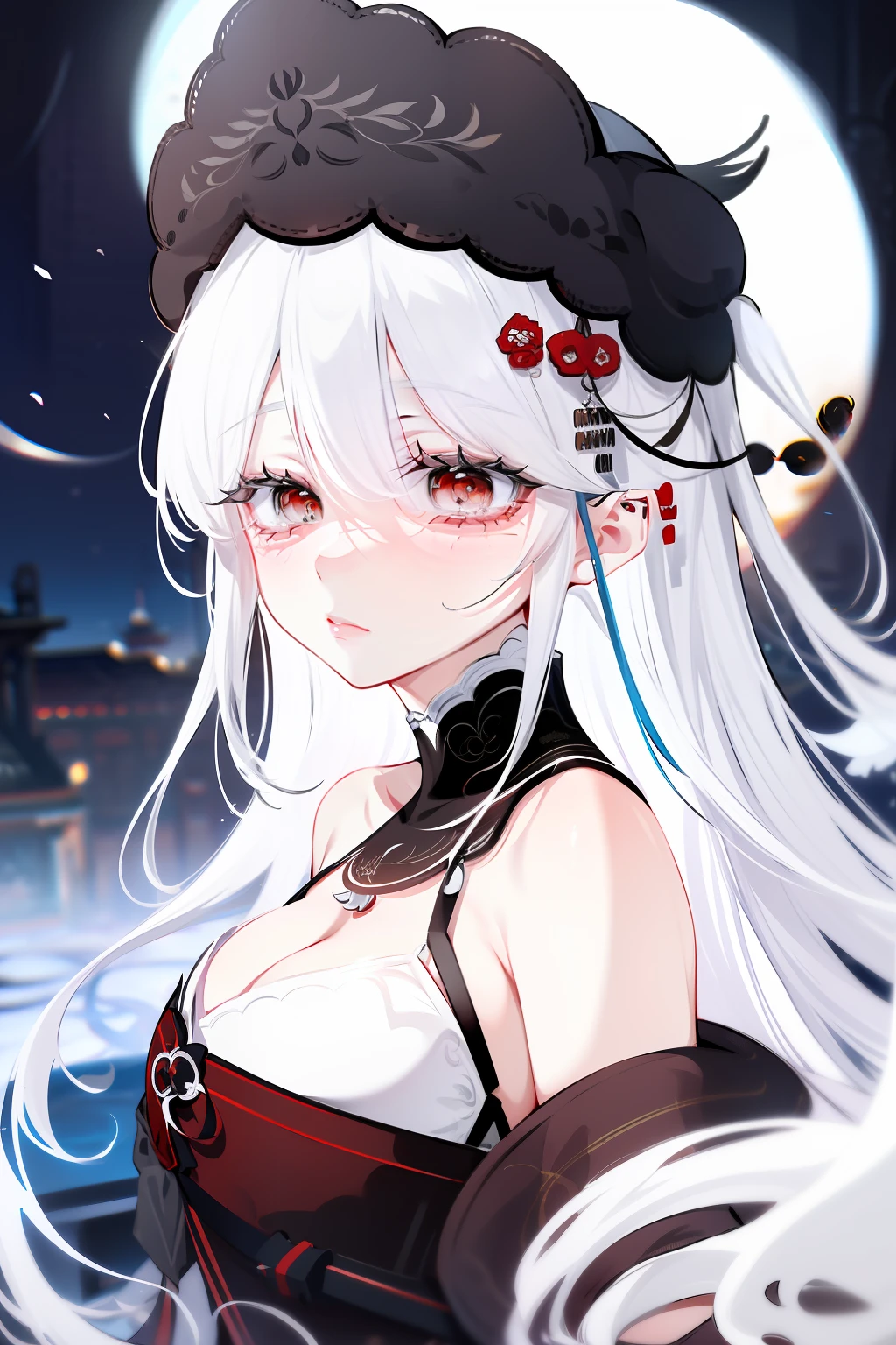a close up of a woman with white hair and a white mask, beautiful character painting, guweiz, artwork in the style of guweiz, white haired deity, by Yang J, epic exquisite character art, stunning character art, by Fan Qi, by Wuzhun Shifan, guweiz on pixiv artstation