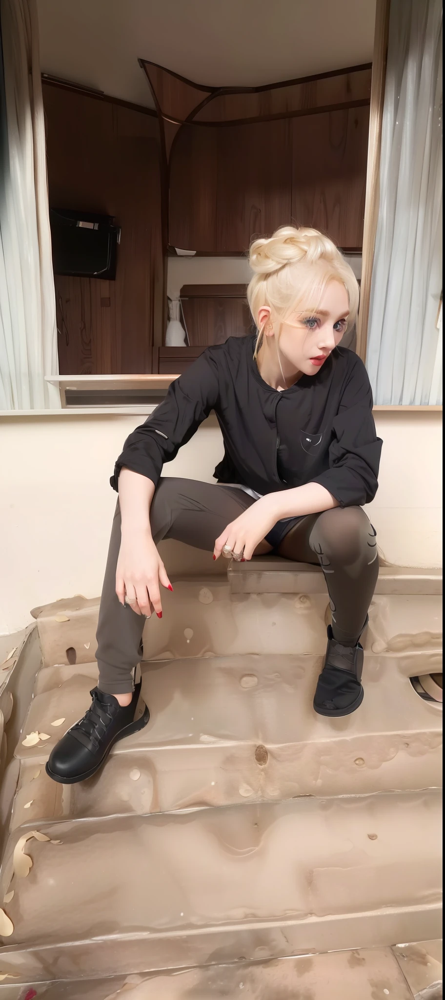 (8k, 4k, best quality, highres, ultra high res:1.1), (masterpiece, realistic, photo-realistic:1.1), 1girl, face, close-up, twintails, blonde hair, black eyes, red lips, (looking at viewer:2), absurdly long hair, long eyelashes, eyeshadow, small face, big eyes,
bare shoulders,
high contrast,