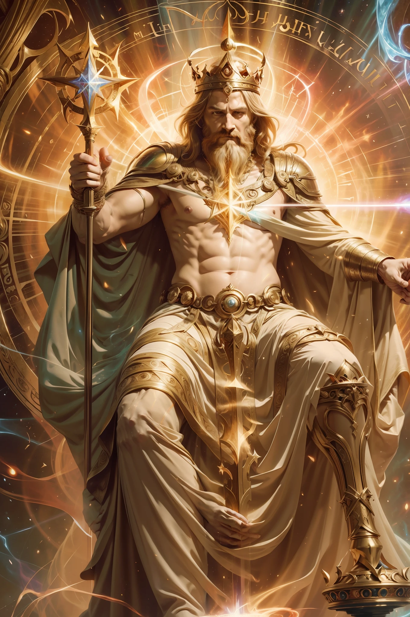 apotheosis, wise Enoch grasping the flaming sword of God, knowing he can never be worthy to wield the cosmic and theosophical power of creation, donning the mantle of Metatron and the crown of Azreal