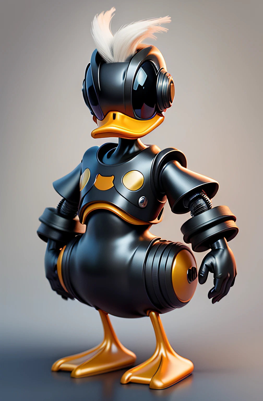 Black duck looking like a robot