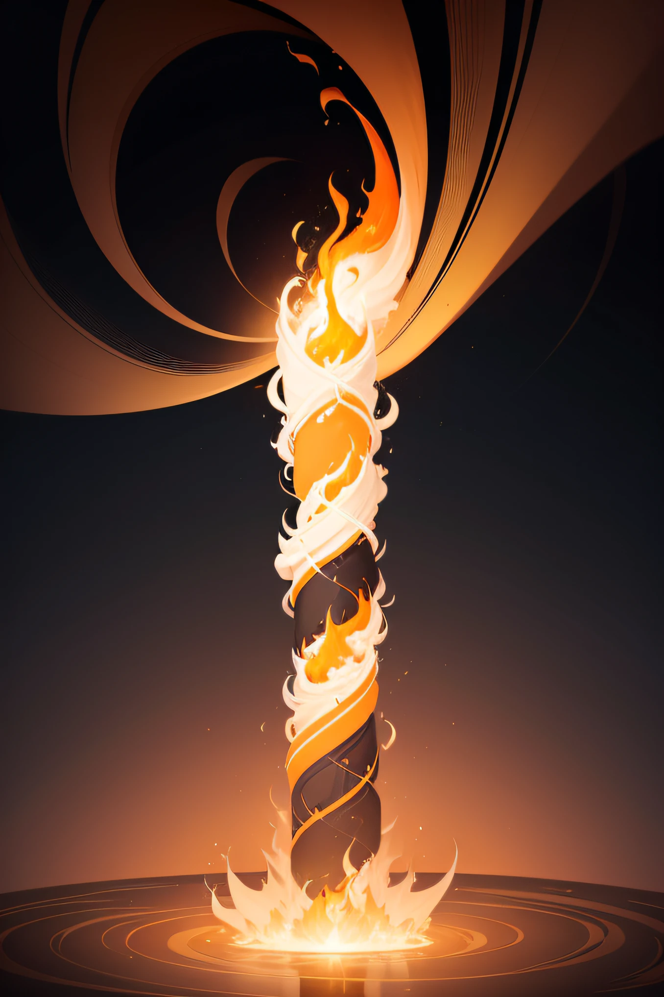 Create a minimalist logo for a company whose activity is import. Place a vortex of flame with swirls of fire