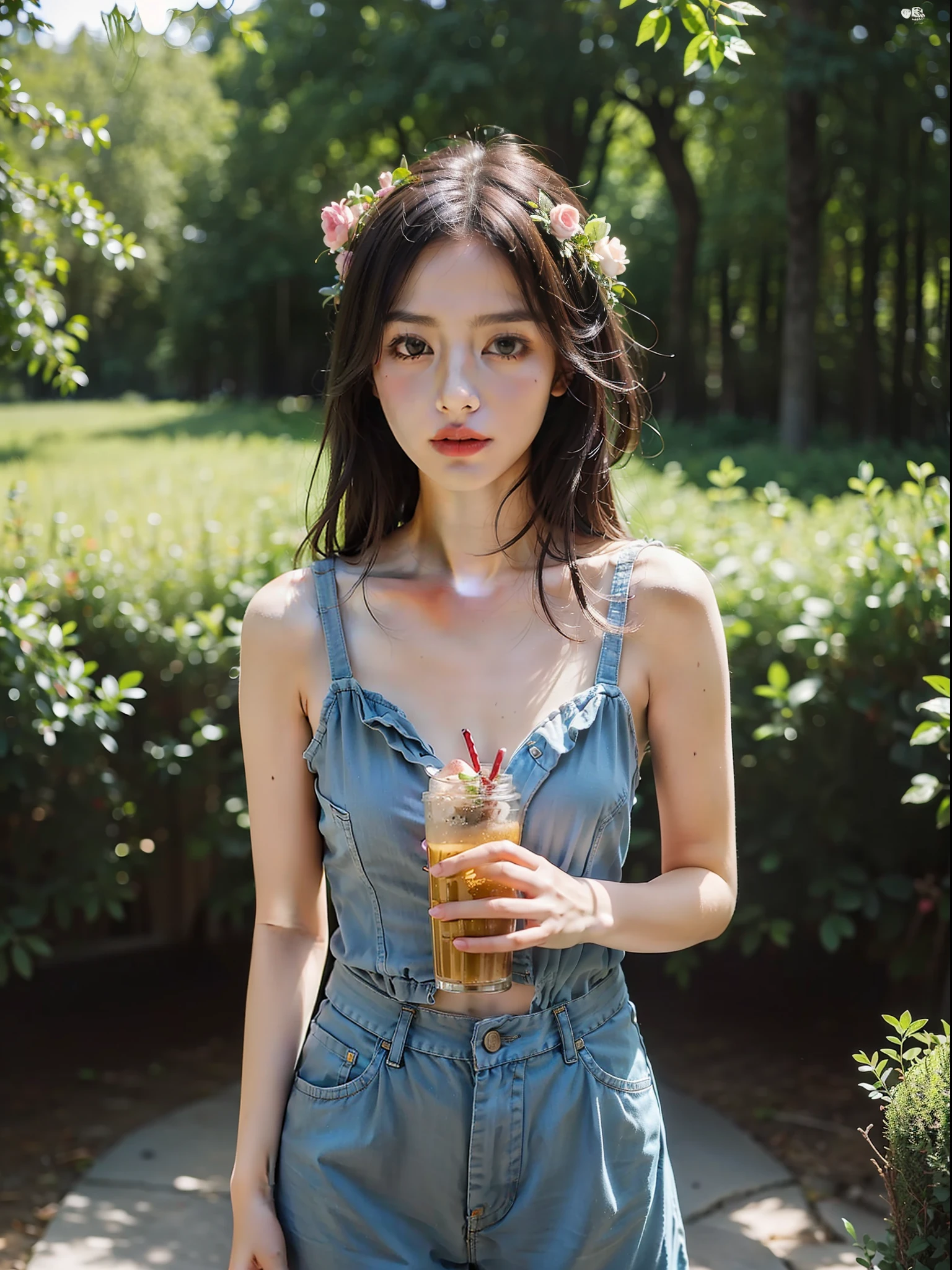 (((Masterpiece))), ((best quality)), 1girl, solo (her fashion style mainly consists of Fairycore, using mostly Naturecore for decoration purposes, with a subtle undertone of Hipster in either.)