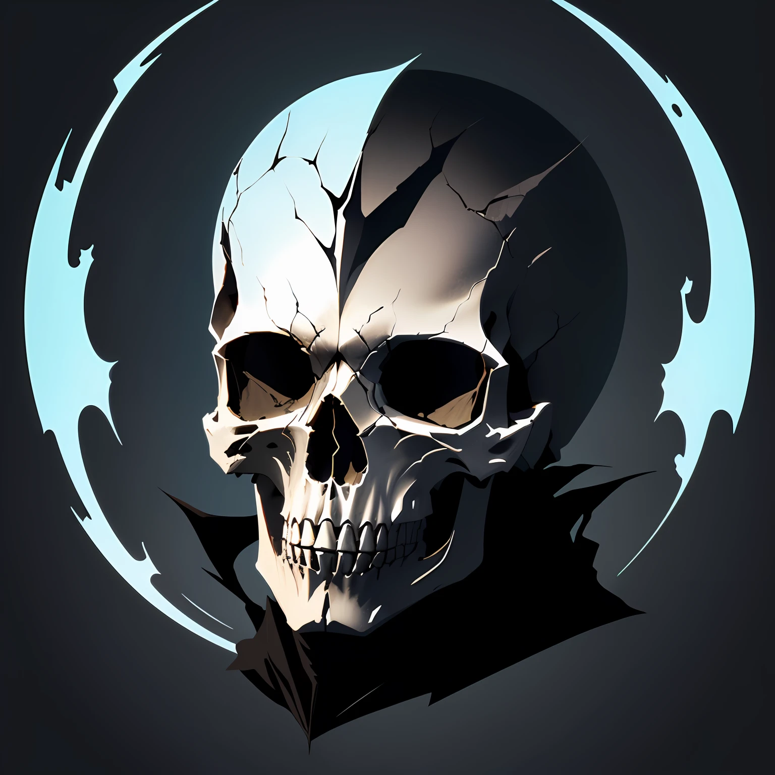 Vector image of an isolated skull dark background