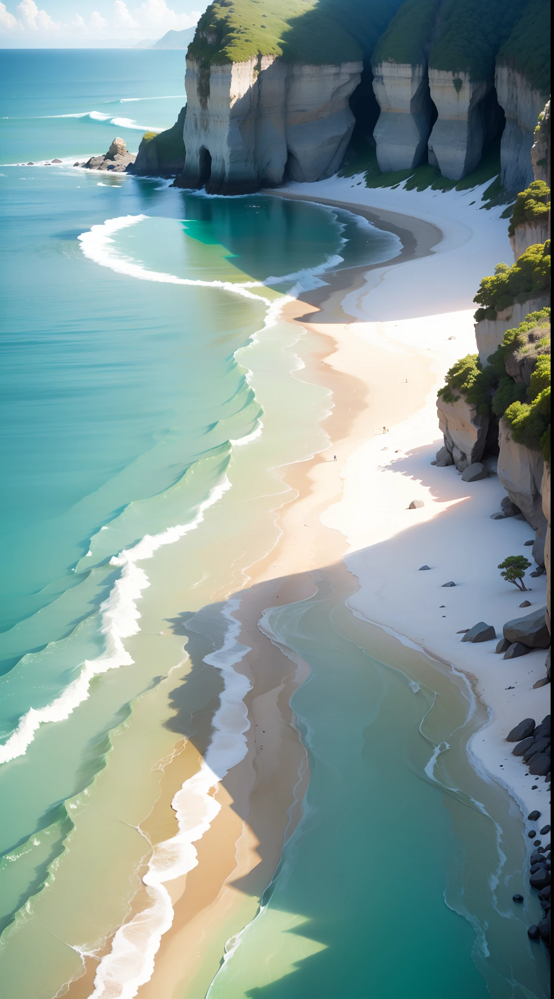 A crystalline green creek on a paradisiacal beach