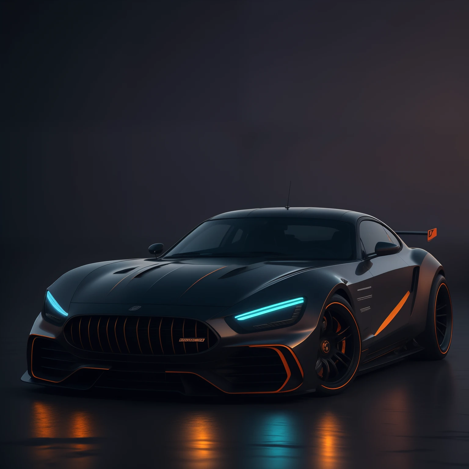Arafed sports car with a bright front bumper parked on a wet surface, 8K impresionantes obras de arte, Fondo de pantalla Avantgarde 4K, Fondo de pantalla HQ 4K, Render hiper real, Renderizado extremo, por Adrian Zingg, Renderizado diario, automotive photography, anton fadeev 8 k, por Anthony Devas, 8 K CG renderizado, dramatic lighting render, Fondo de pantalla 4K,sin marca