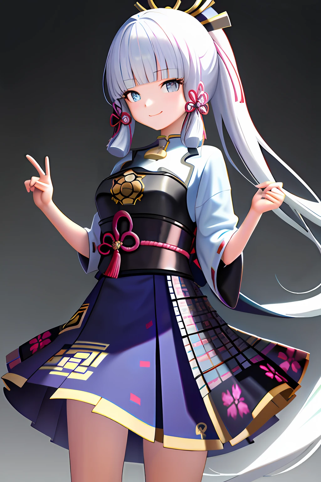 masterpiece, highres, best quality, 1girl solo, kamisato_ayaka, smile, kimono