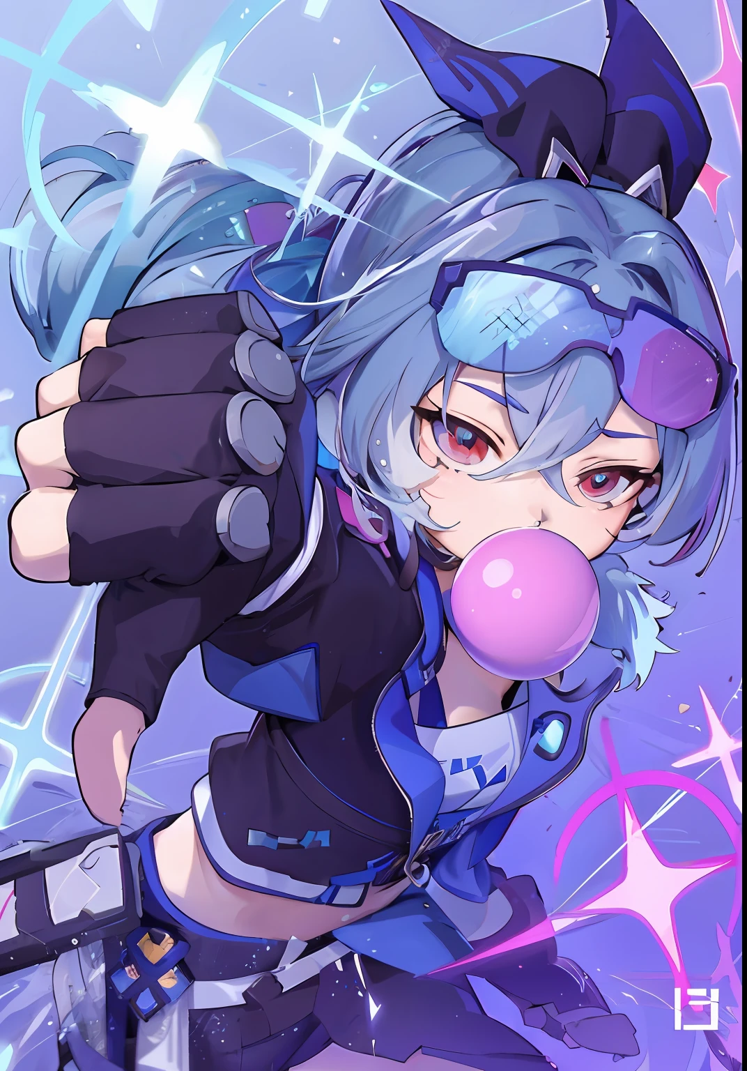 A closeup of a person with a blister in his hand, de Arknights, Impacto de Ayaka Genshin, arte oficial, anime moe artstyle, Keqing de Genshin Impact, foto de perfil 1024px, night core, foto de perfil do discord, splash arte anime loli, e-menina, E - Menina, Arknights, Gatilho Estilo de Arte de Anime