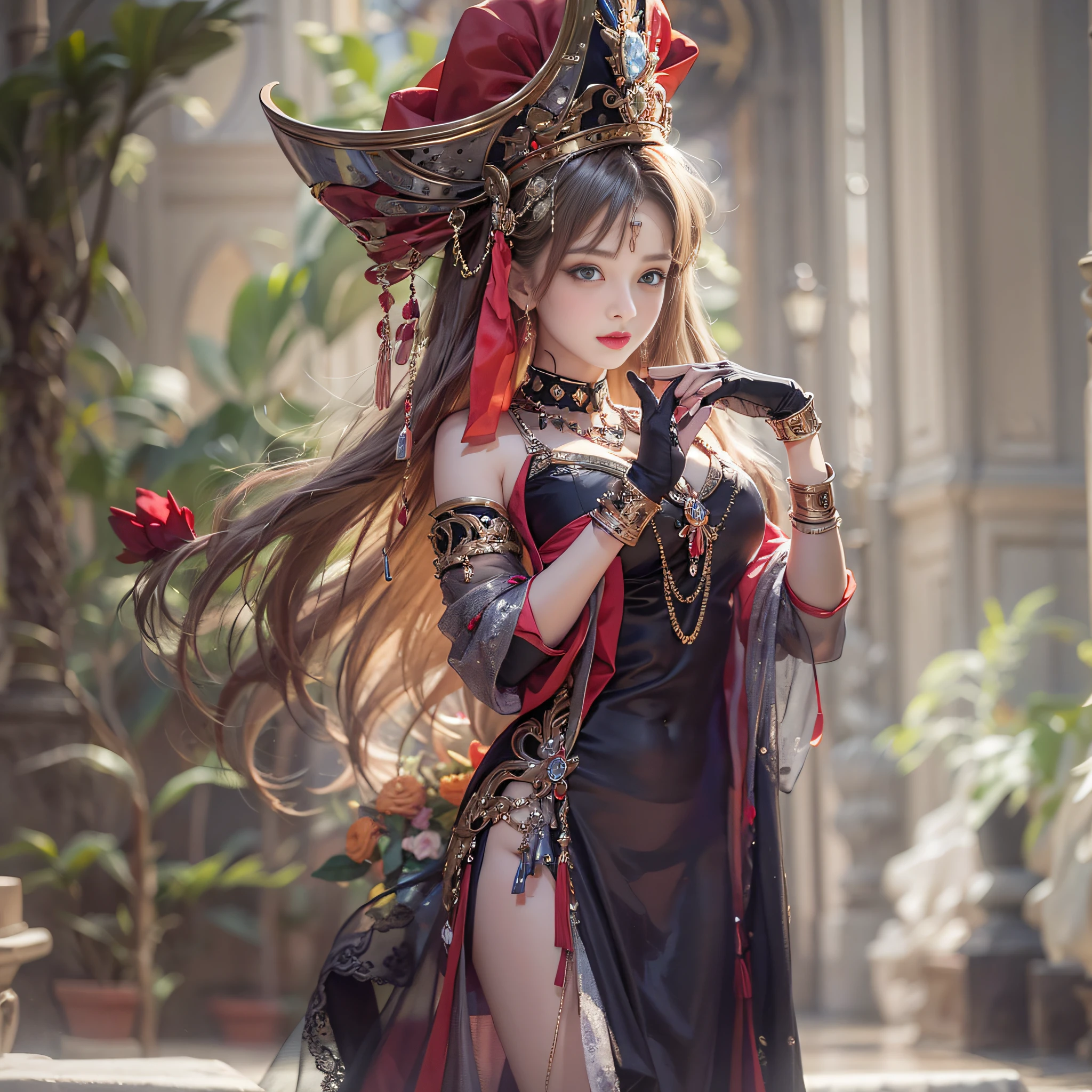 ((masterpiece:1.4)、(top-quality:1.4)、(reallistic:1.7))、Queen of Mars、coronation ceremony、Super beauty、Sexy Daughter、1girl in、Luxurious costumes worthy of a queen、by Luis Royo、age19、Super Ultra Ultra Bikini、Looking Back Beauty、Outstanding style、Slender Abs、Anatomically correct limbs、Anatomically correct body structure、Realistic standard body shape、beauty legs、Beautiful ass、A detailed eye、beautidful eyes、Raw photo、red-lips、Red high heels、tiarra、a choker、a necklace、耳Nipple Ring、Palace Royal Palace Room