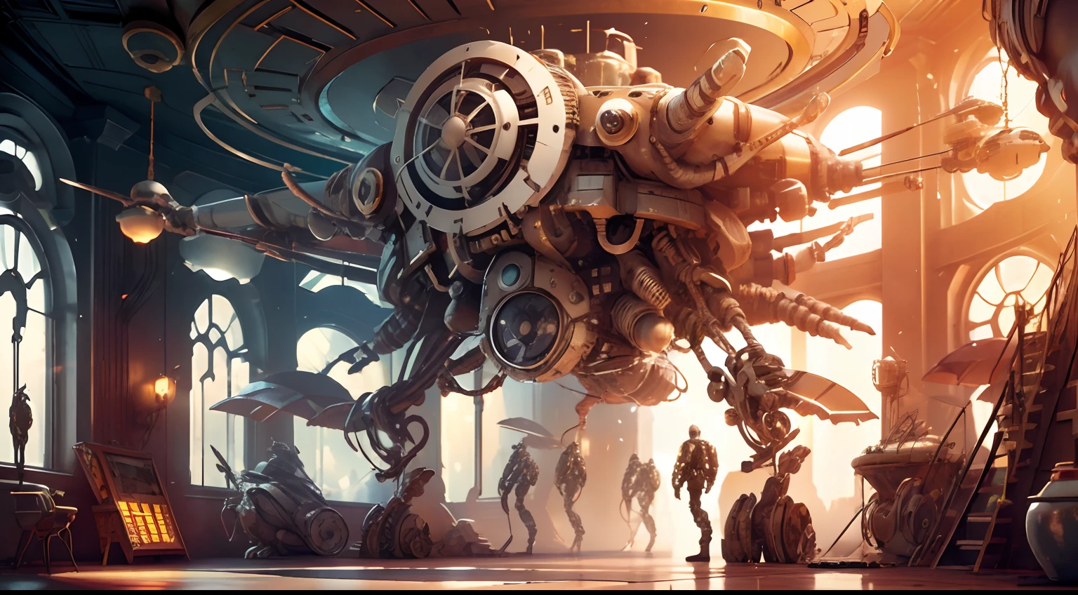 Future military base, (ultra-detailed: 1.4), (top view, aerial photography: 1.3), cyberpunk, light, fog, (multiple spaceships, in the air, future technology spacecraft: 1.4), future technology aircraft, air forces, rocket, starry sky, CG Style, HD wallpapers, cg art, 3D art, surrealism, photorealism, cinematic lighting, reflected light, atmospheric perspective, panorama, fisheye, lens flare, bokeh, surrealism, ultra hd, ultra detail, Award winning, high detail, 8k