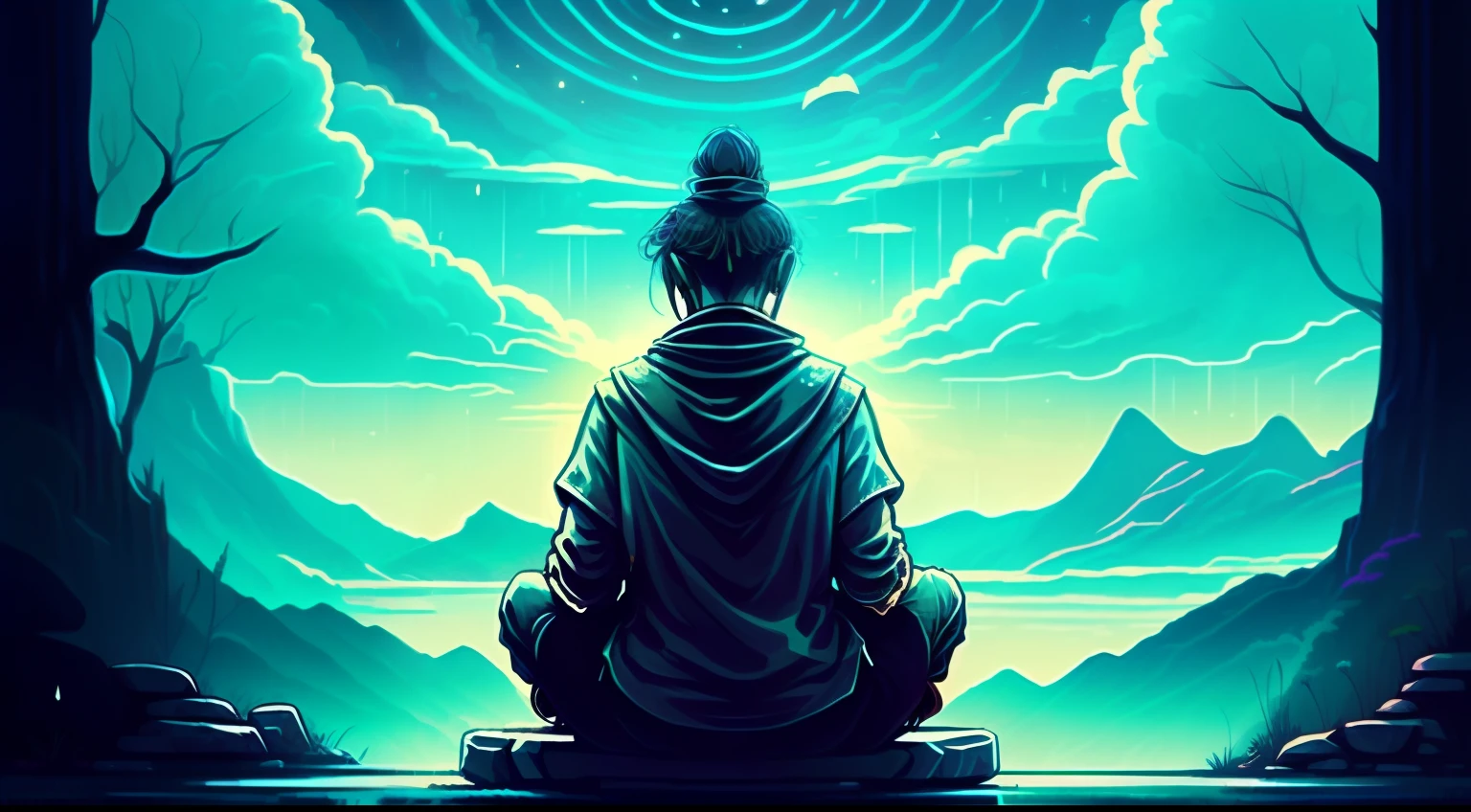 "A silent sage engrossed in profound contemplation."