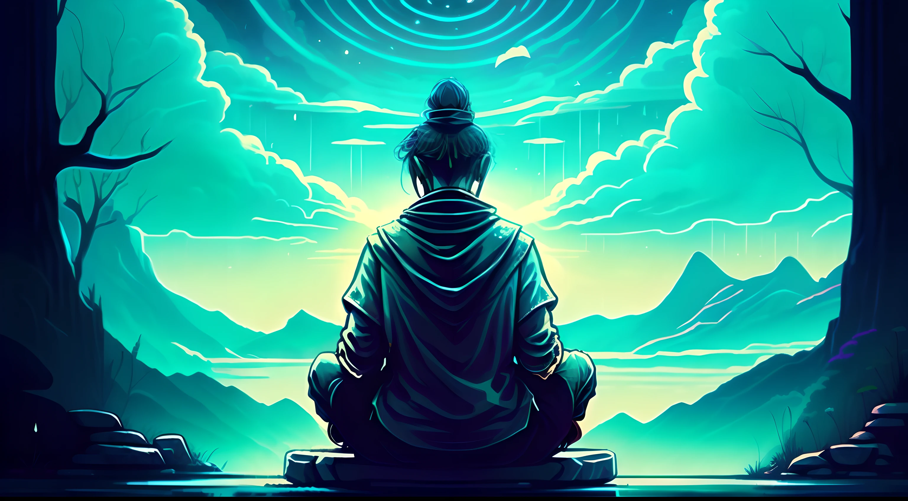 "A silent sage engrossed in profound contemplation."
