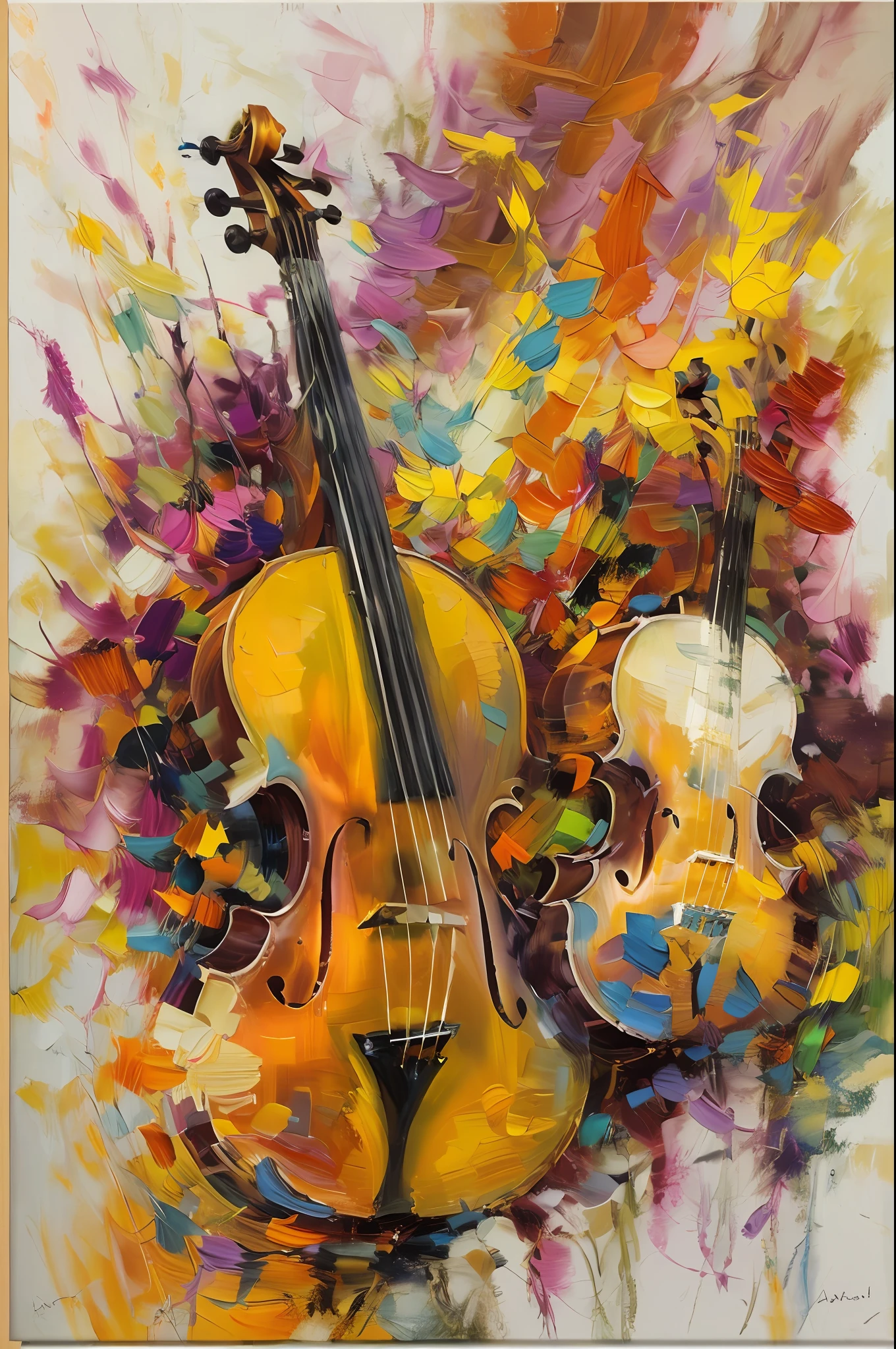 Let the rhythm and energy of a specific genre or song inspire your composition. Use bold brushstrokes, splashes of color, and dynamic forms to translate the essence of music onto the canvas. Experiment with cadmium yellow, magenta, and titanium white tones to evoke the emotions and sensations that music can evoke. --ar 2:3 --q 2 --v 5.1