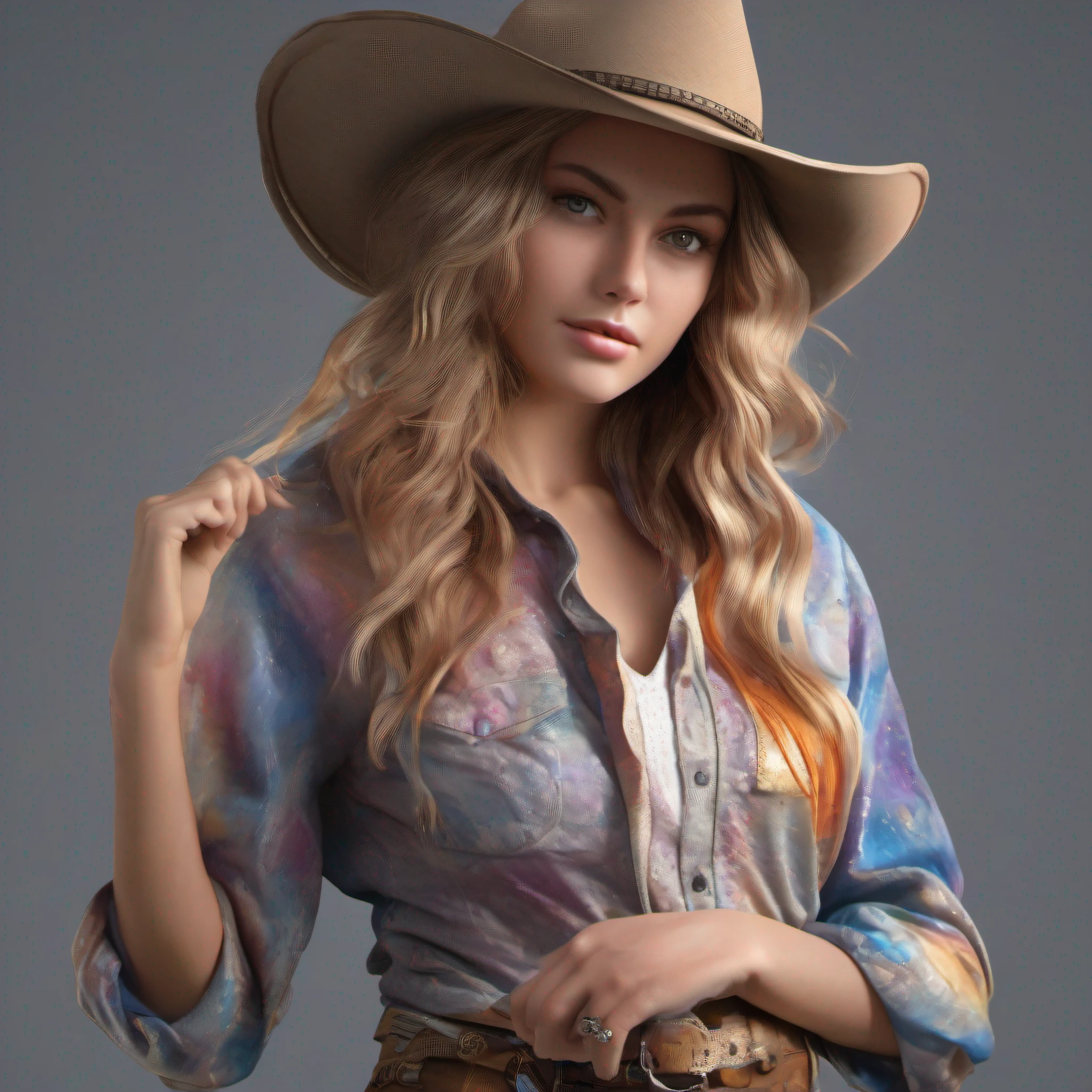 8k, RAW photo, realistic, photo-realistic, hyper-realistic, highest quality, best quality, masterpiece, highly detailed, absurdres,
masterpiece, best quality, (extremely detailed CG unity 8k wallpaper, masterpiece, best quality, ultra-detailed, best shadow), (detailed background), (beautiful detailed face, beautiful detailed eyes), High contrast, (best illumination), 1girl, Australian, multicoloured hair, beautiful, ((colourful paint splashes on transparent background, dulux)), ((caustic)), dynamic angle,beautiful detailed glow,full body, cowboy shot,
