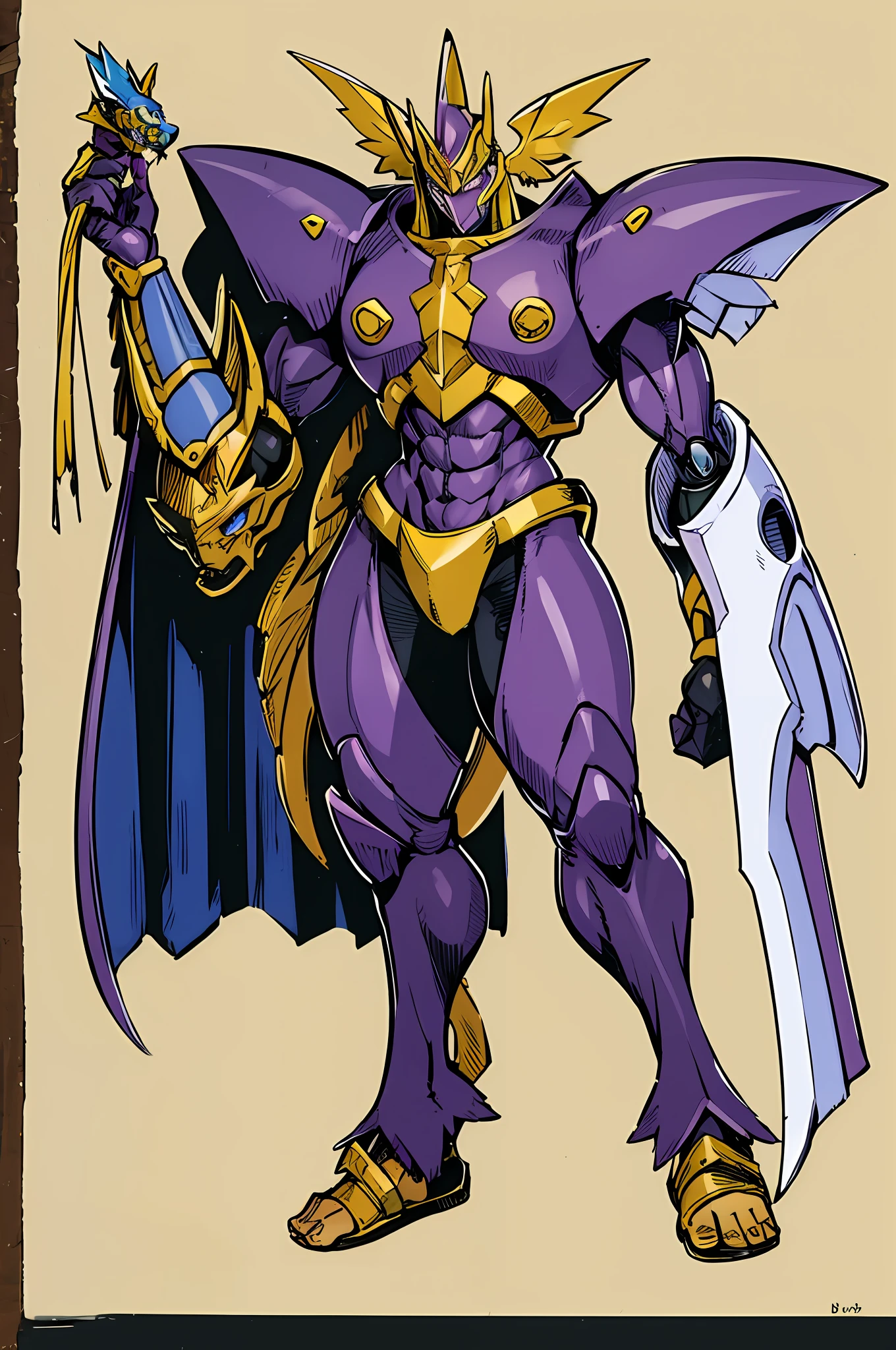 barbarian, digimon, insect angel with multiple heads full armor, guyver, sentai
