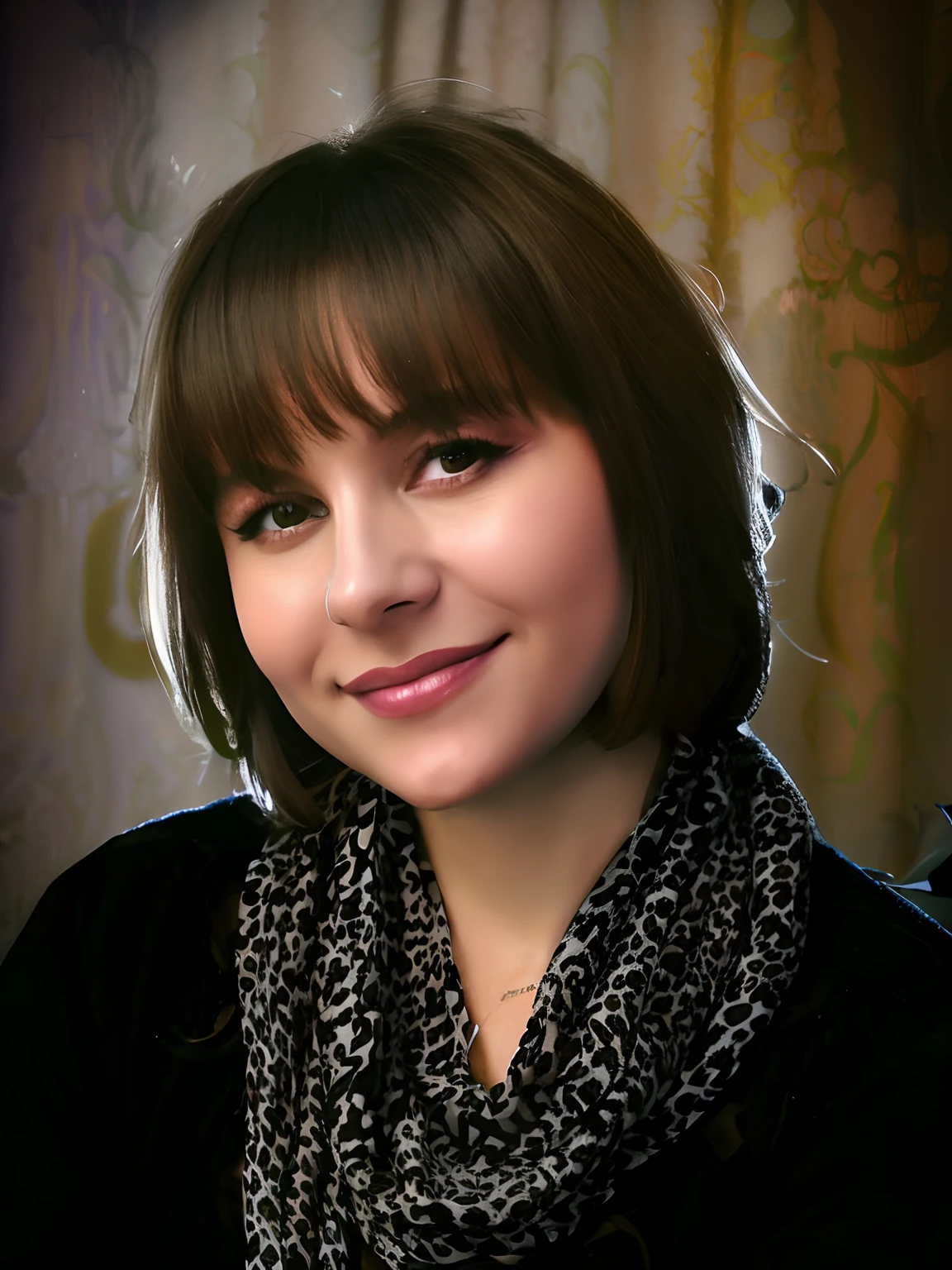 Arafed woman with scarf and black jacket smiling, moleksandra shchaslyva, aleksandra waliszewska, photo of džesika devic, Stephanie Welsh, anastasia ovchinnikova, ewa juszkiewicz, Angelina Stroganova, Emily Reitkowski, magdalena radziej, anna nikonova