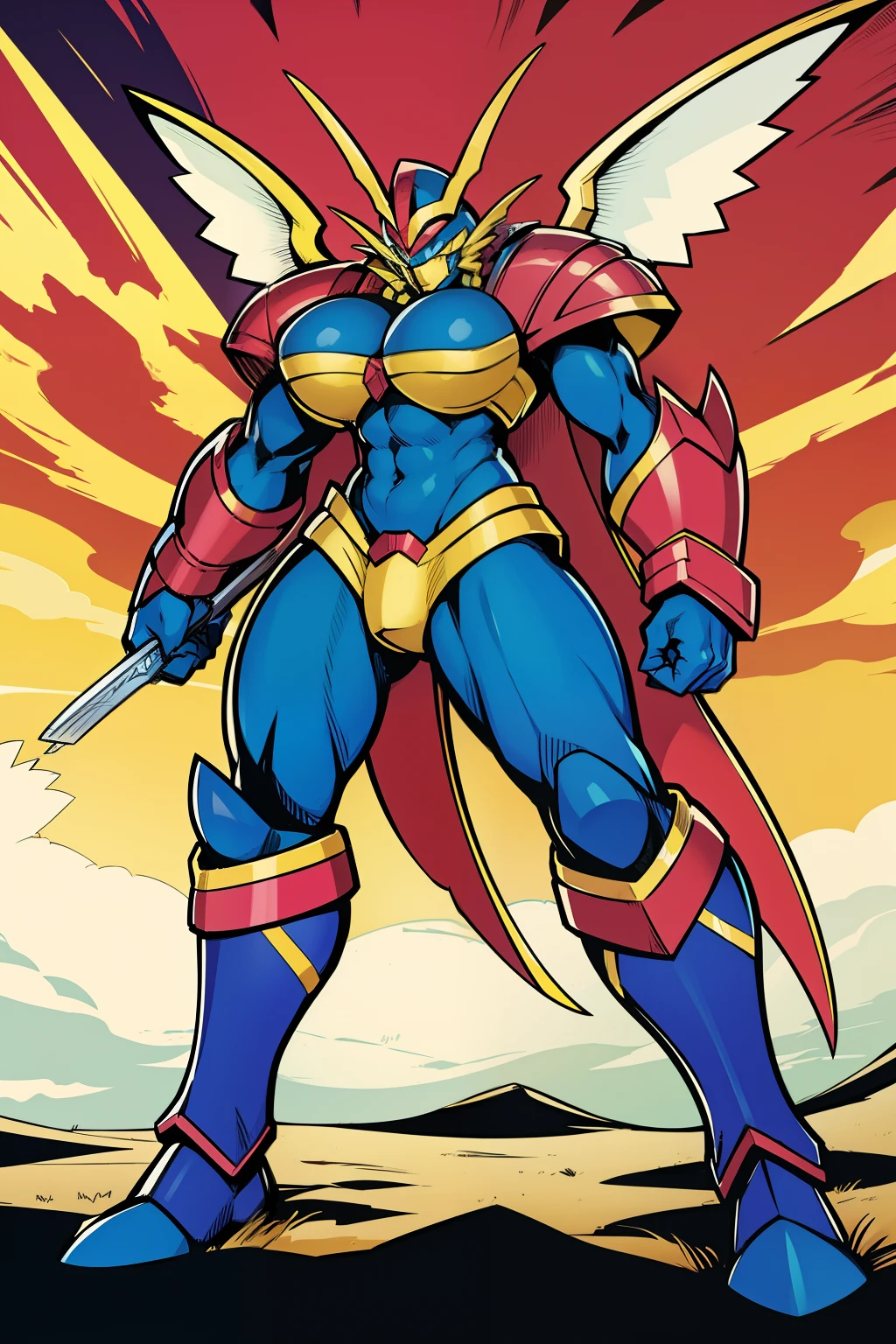 barbarian, digimon, insect angel full armor, guyver, sentai, big breast, big vagina, robot girl