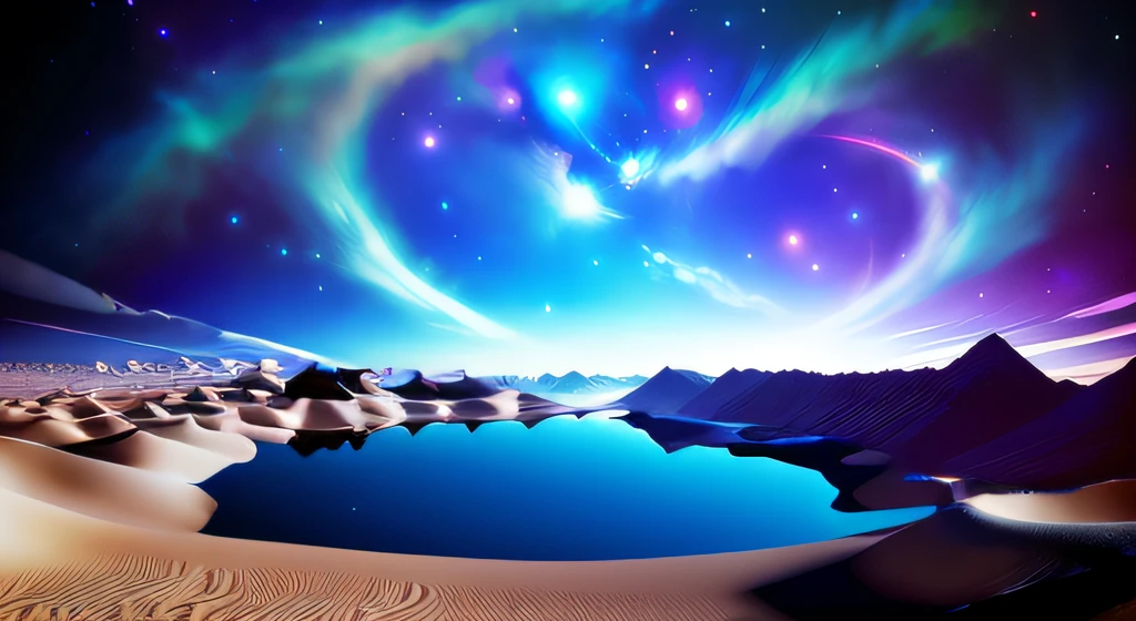 Deserto montanhoso, riacho seco ao centro, hiperdetalhada, realistic, montanhas onduladas, epic landscape, Movie scenery, obra-prima realista