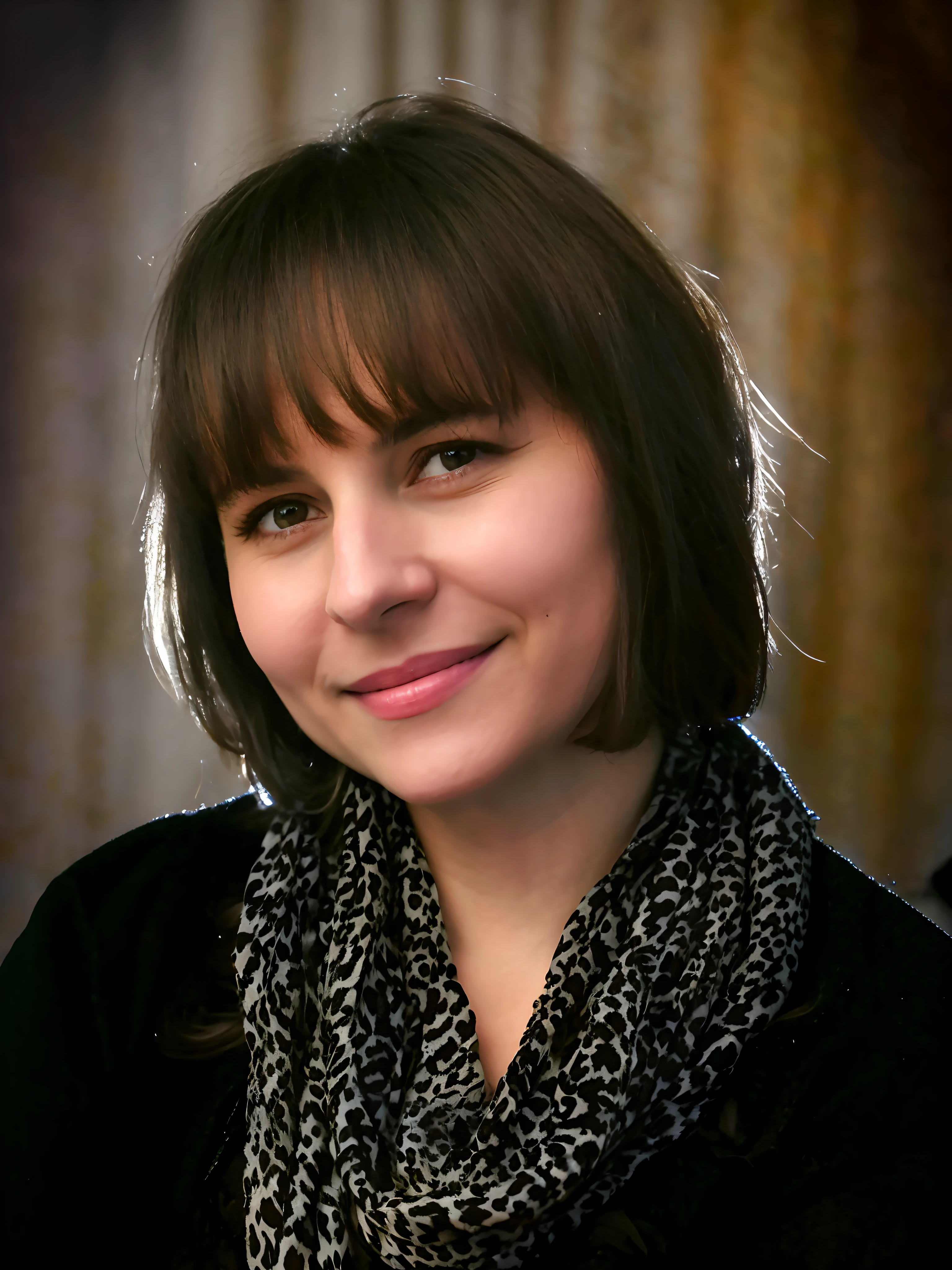 Arafed woman with scarf and black jacket smiling, moleksandra shchaslyva, aleksandra waliszewska, photo of džesika devic, Stephanie Welsh, anastasia ovchinnikova, ewa juszkiewicz, Angelina Stroganova, Emily Reitkowski, magdalena radziej, anna nikonova