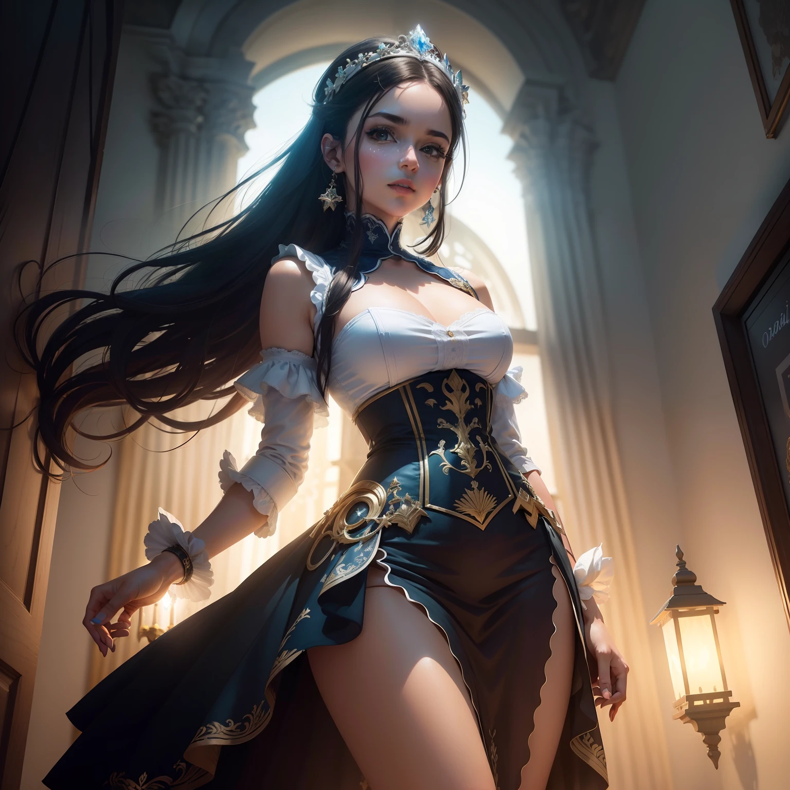 ((obra-prima, melhor qualidade)), illustration, ultra detalhado 8k, fotorrealista, foco nítido, altamente detalhado, profesional lighting, detalhes coloridos, , brilhante, detalhes intrincados, personagem de cabo preto com poder da luz
