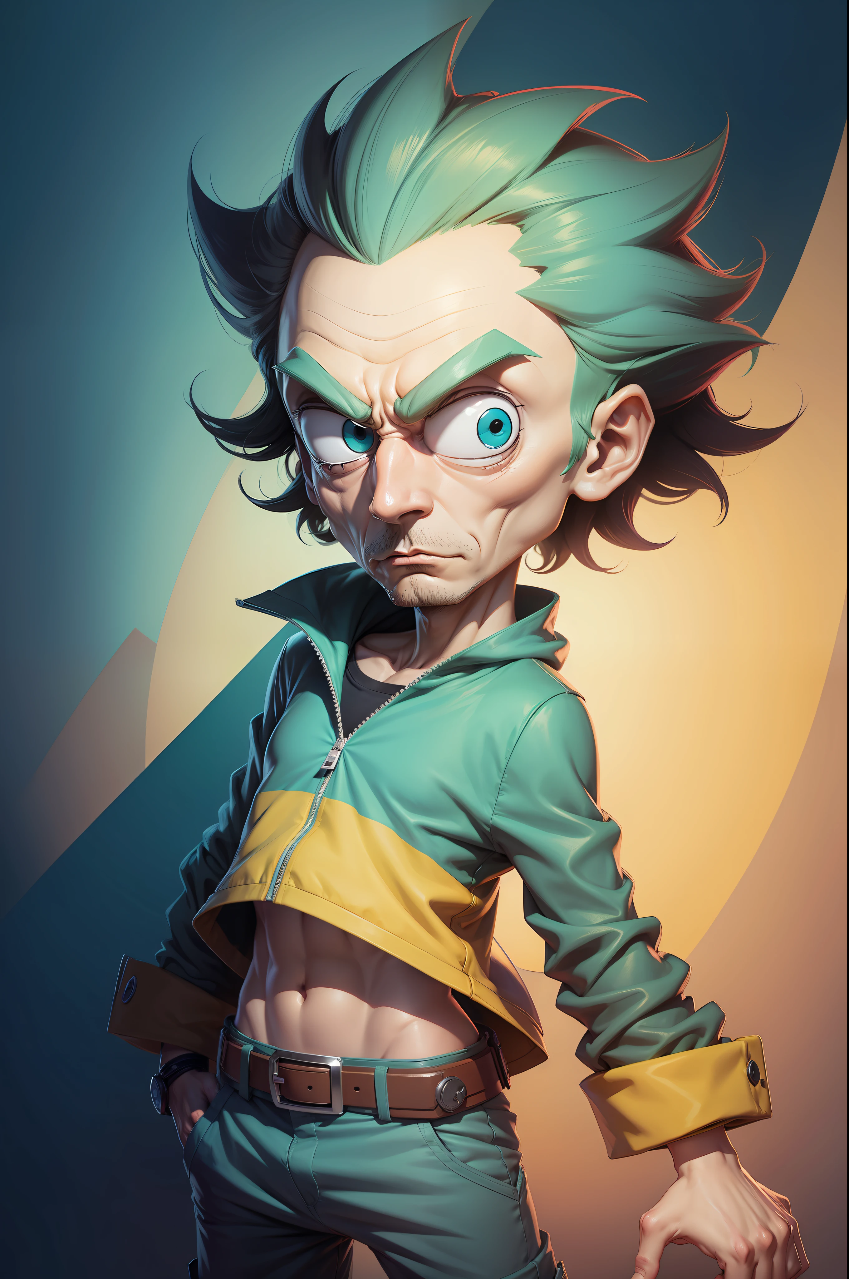 personagem homen de cartoon estilo rick e morty