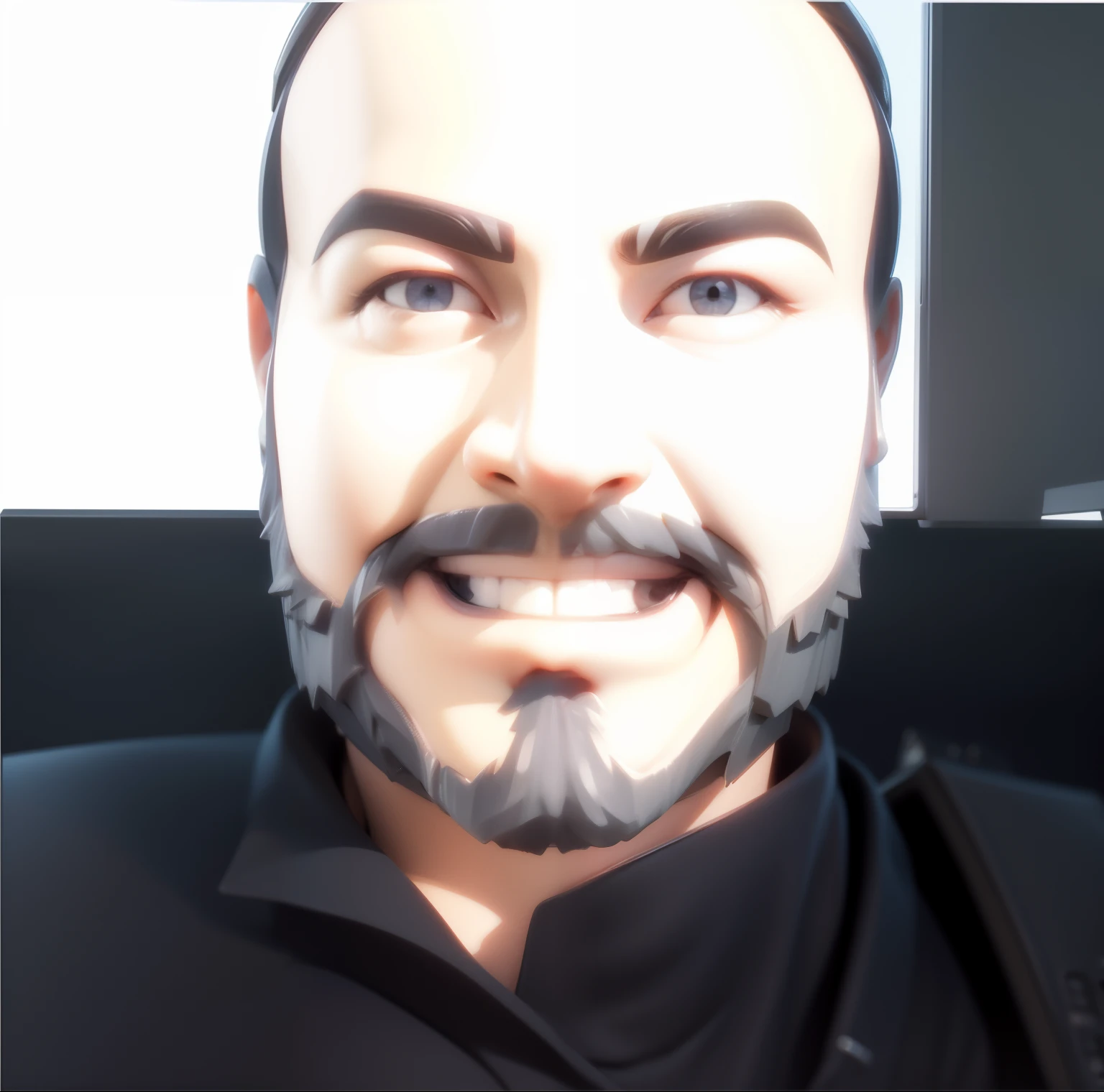 the face of the picture in a 3d character of a computer warrior