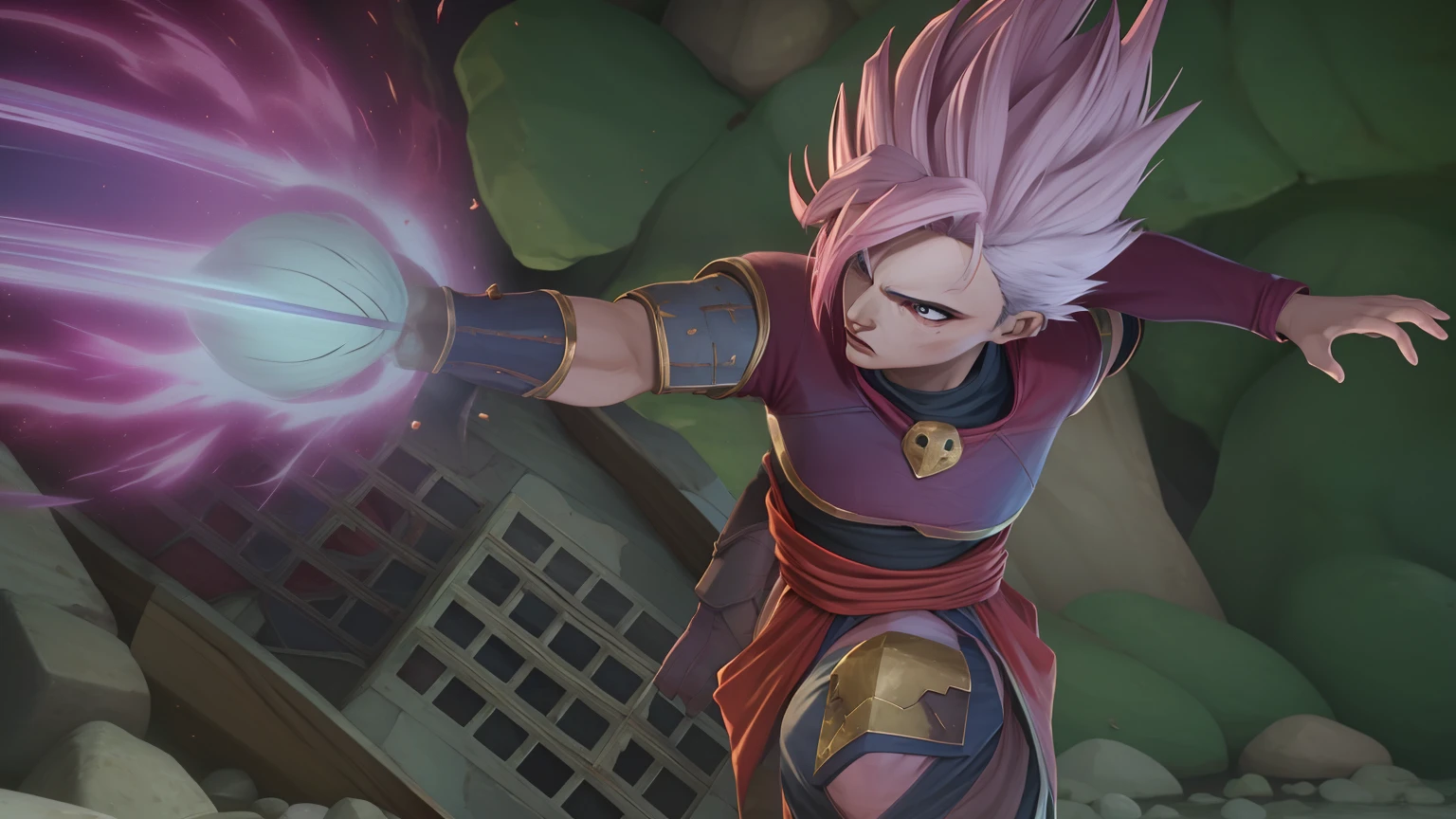 Dragon Ball Fighter 2 Screenshots de um homem com um cabelo rosa, captura de tela de alta qualidade, menina saiyajin, pink iconic character, 8k!!, anime detalhado de alta qualidade, HD Captura de tela, pose, Goku humano fotorrealista, Captura de tela do videogame>, sharp silver armor fuchsia skin, high definition screenshot, Sakura Haruno no modo Slug Sage, hiper detalhe