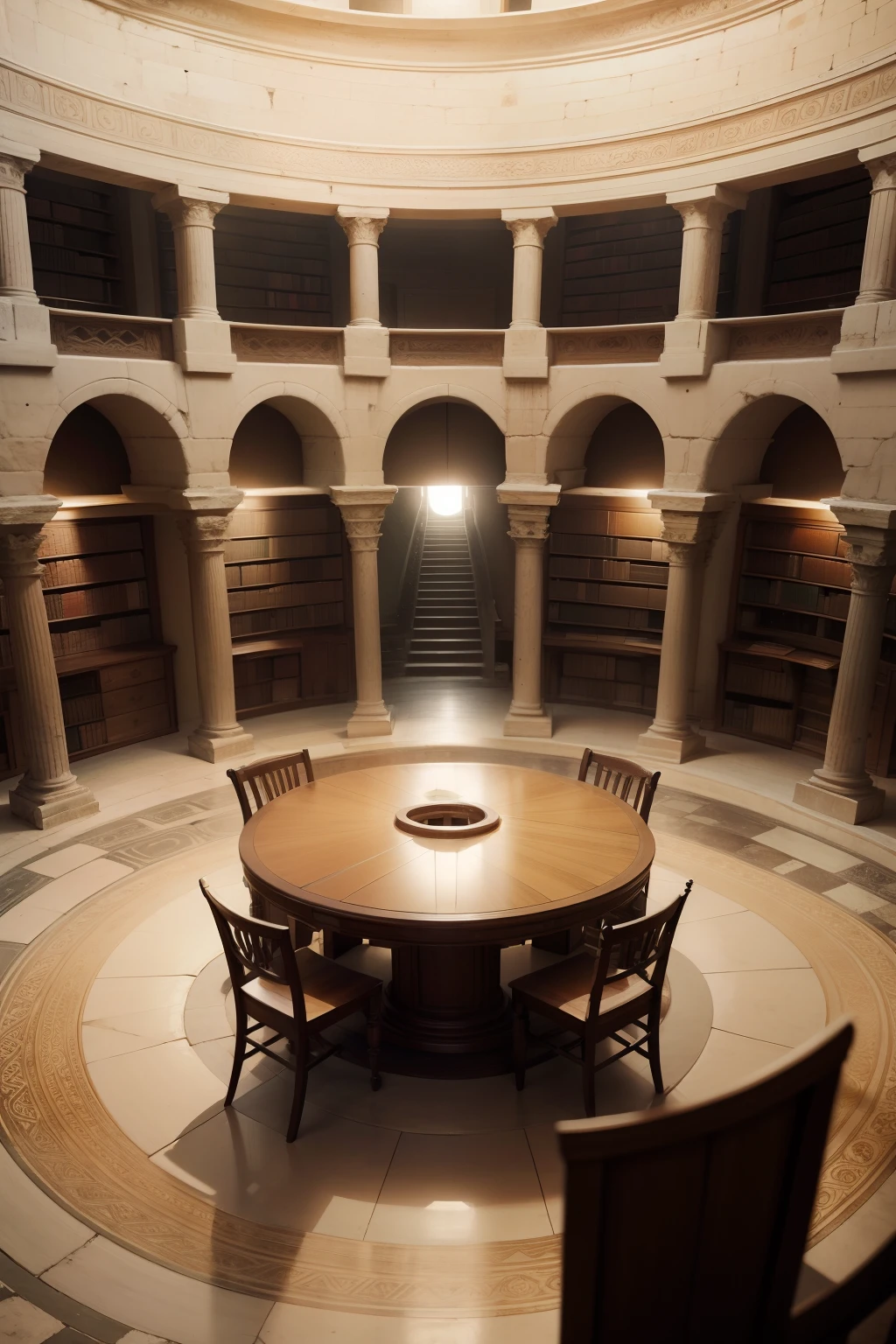 Circular room of the library of the ancient women's tunic