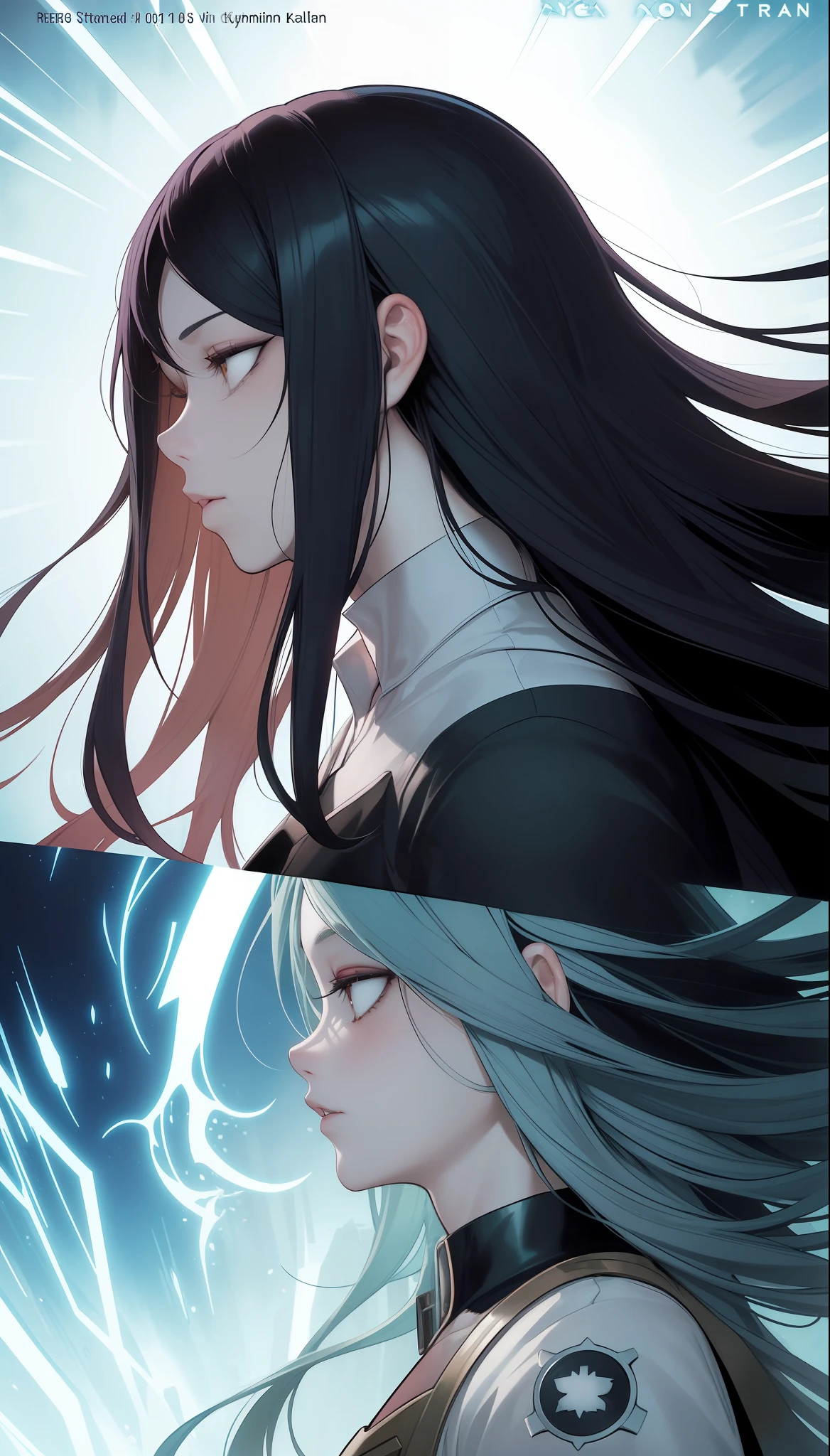 a close up of a person with long hair and a shirt, anime cover, from cryptid academia, keygen, kaladin stormblessed, cover shot, comic book cover style, comic book's cover, profile picture 1024px, inspired by Adam Dario Keel, ryden, comic book cover, background hyper detailed, a fantasy comic book style