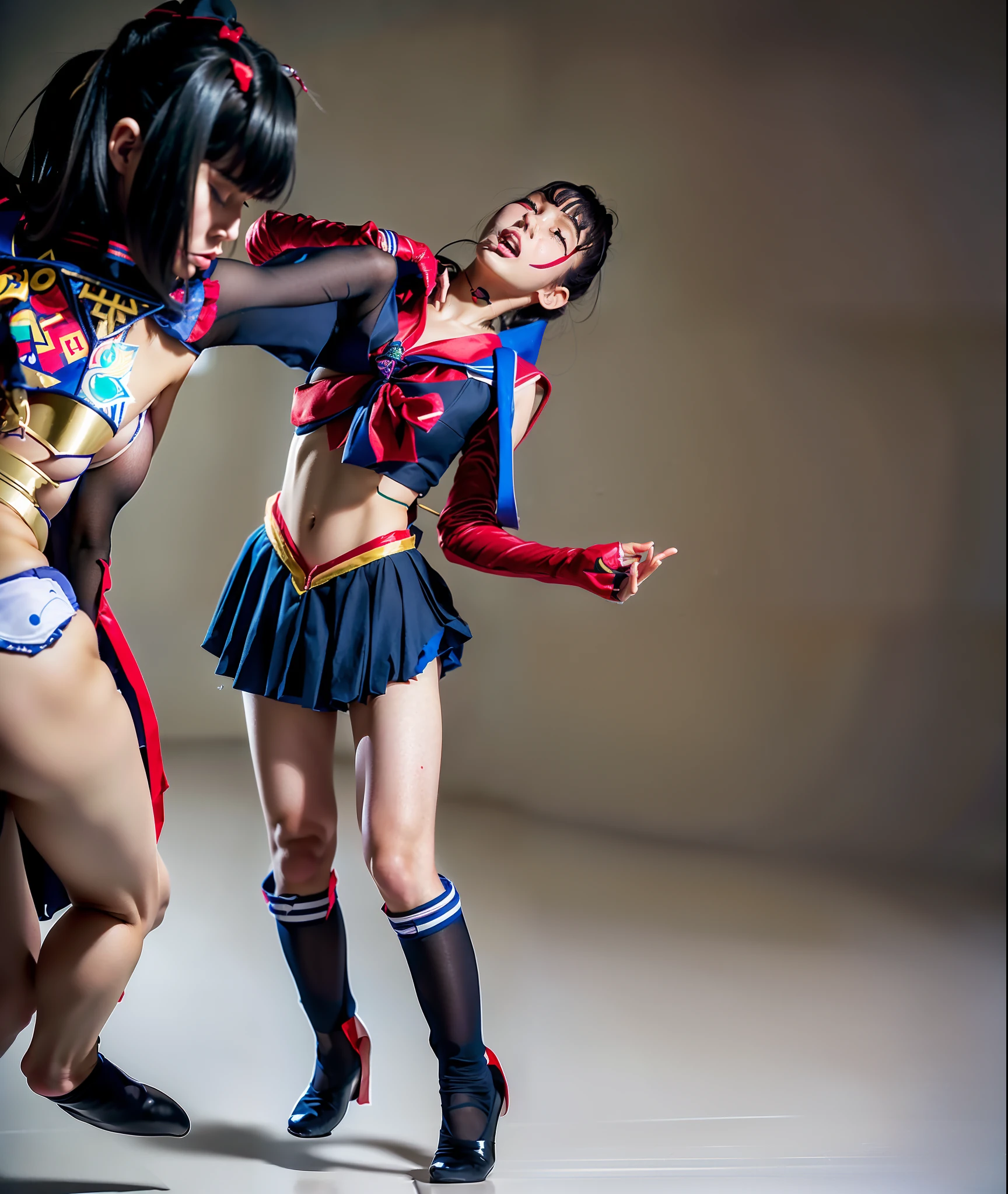 (((Make the most of the original image)))、(((Sailor moon costumei)))、(((moribund)))、(((Turning a blind eye)))、(((Clothes are torn)))、、((It is violently destroyed))、(((dead body)))、(((Hanging)))、(((Weakness)))、((Bloody))、((Stockings are torn))、((Top image quality、8K))、((top-quality、8K、​masterpiece:1.3))、Crisp focus:1.2、Beautiful woman with perfect body shape:1.4、Slender Abs:1.2、((layers-Cut、Colossal tits:1.2))、a wet body:1.5、Highly detailed facial and skin texture、Bishoujo Warrior