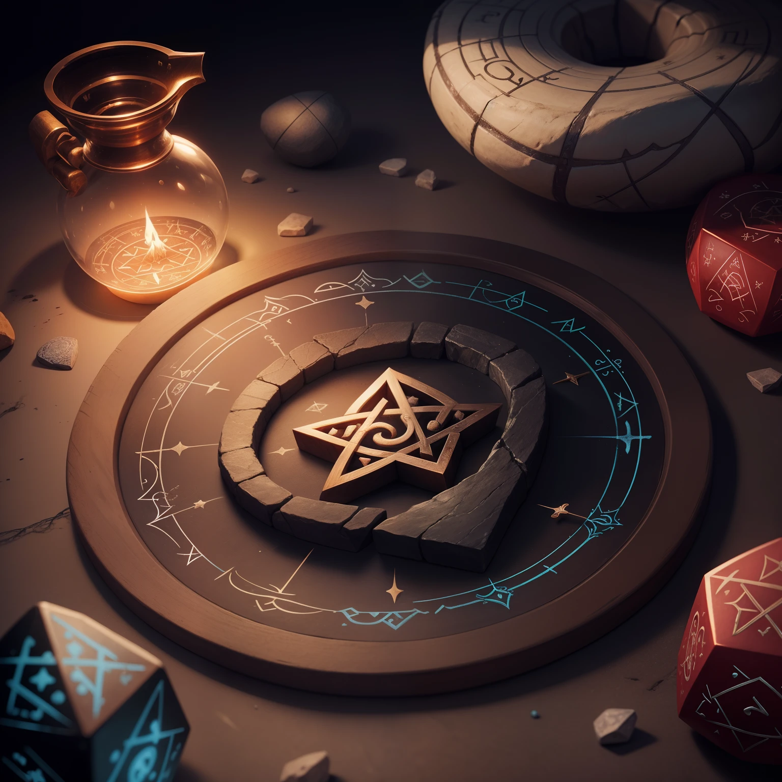 magic with symbols drawn,Ancient runes and magical symbols, pedras ,magia ,pedras vermelhas ,sorcery