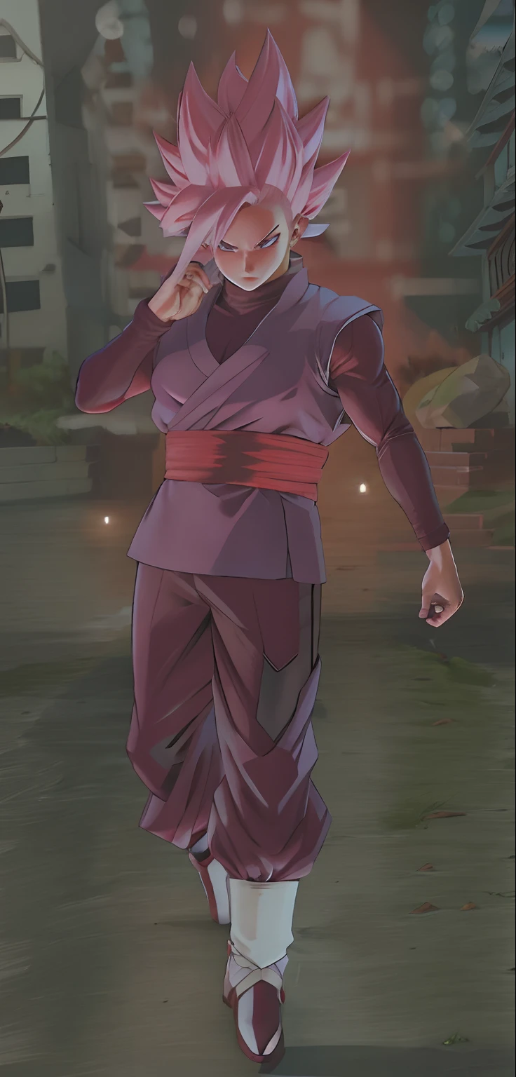 Dragon Ball Fighter 2 Screenshots, inspirado em Chen Jiru, como personagem em tekken, vestindo manto vermelho cultista, Sakura Haruno no modo Slug Sage, filho de sparda, personagem principal, Tsukasa Dokite, evil pose, inspirado por Cao Zhibai, postura poderosa, postura de luta, Close-up de corpo inteiro, Mudoken, inspirado no INO