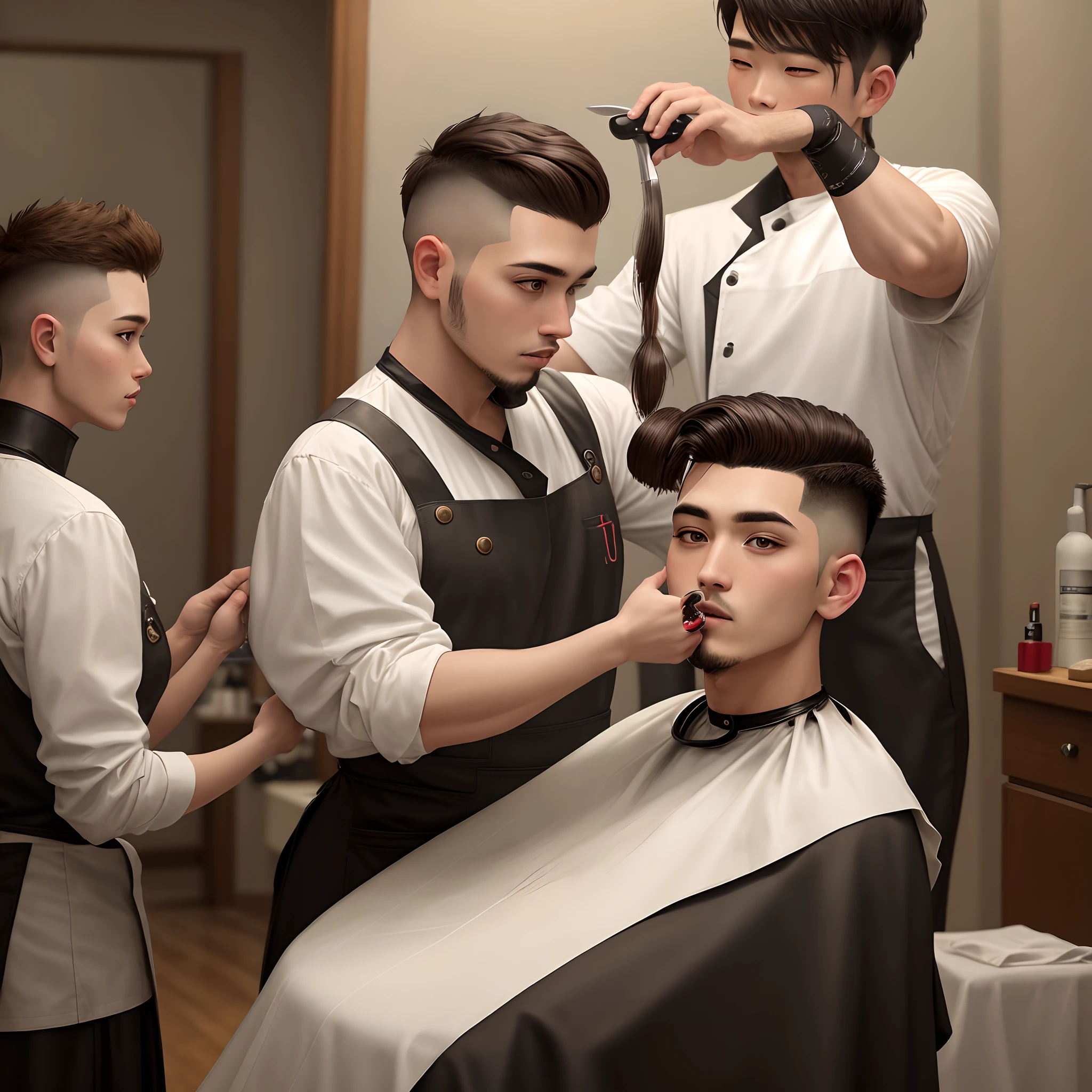 barber　Work scene　barber