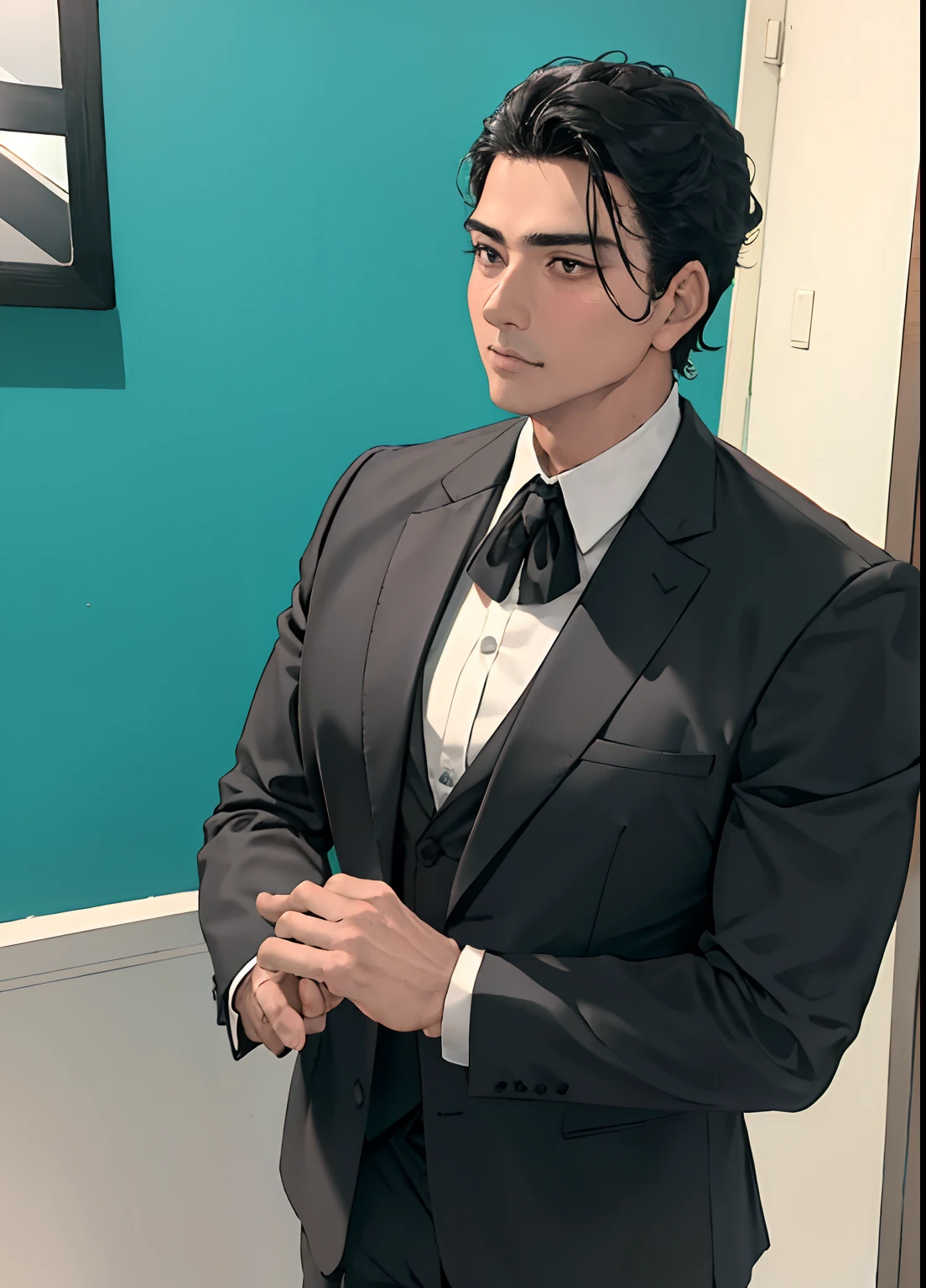 Homem de terno e gravata parado na frente de um carro esportivo, homem no terno preto, terno preto luxuoso, wearing a strict business suit, bonito e elegante, homem bonito, Macho bonito, em terno estrito, vestindo um terno preto, terno elegante, terno intrincado, vestindo terno preto, terno escuro, vestindo um terno masculino elegante, apelo masculino alta moda