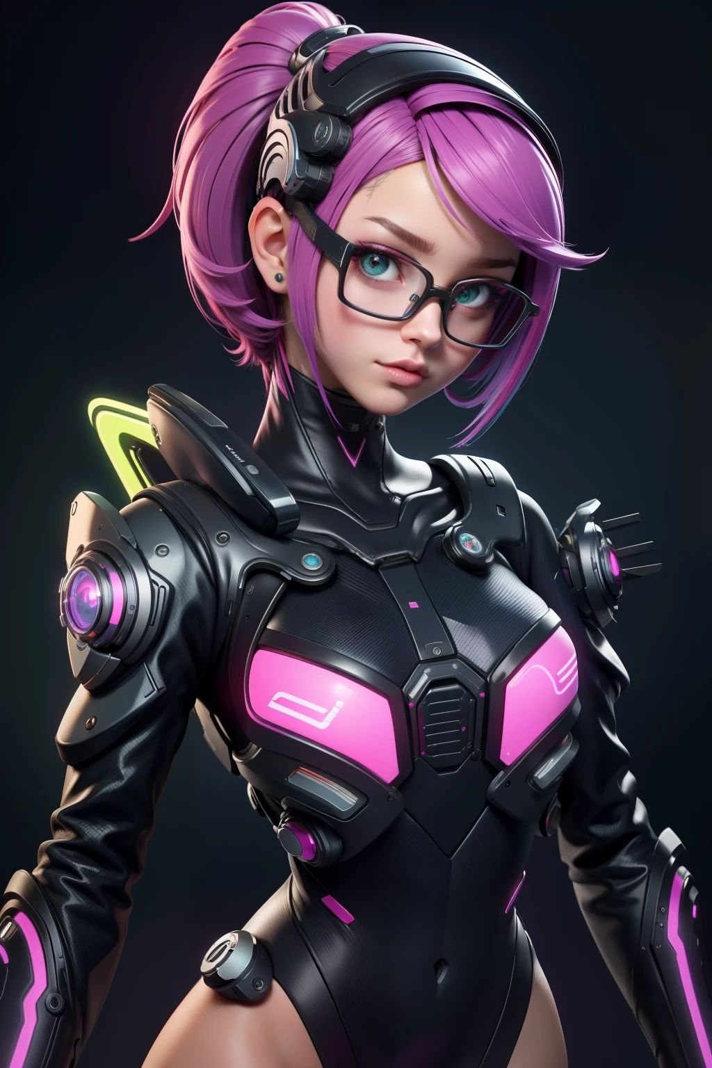 A woman in a futuristic outfit with glasses and a futuristic outfit, Ciborgue - ****** com cabelo prateado, ****** ciborgue bonito, cyberpunk ****** bonita, cyborg ****** branca bonita, ****** bonita ciborgue, retrato bonito sci - fi girl, Cyberpunk 2 0 e. o modelo ******, ****** de anime cyberpunk feminino, ****** cyberpunk sonhadora, garota anime cyberpunk, ****** android perfeita, ****** ciborgue, (Corpo Inteiro: 1.2), Subprodutos de Computador 3c, iPad, iPhone.