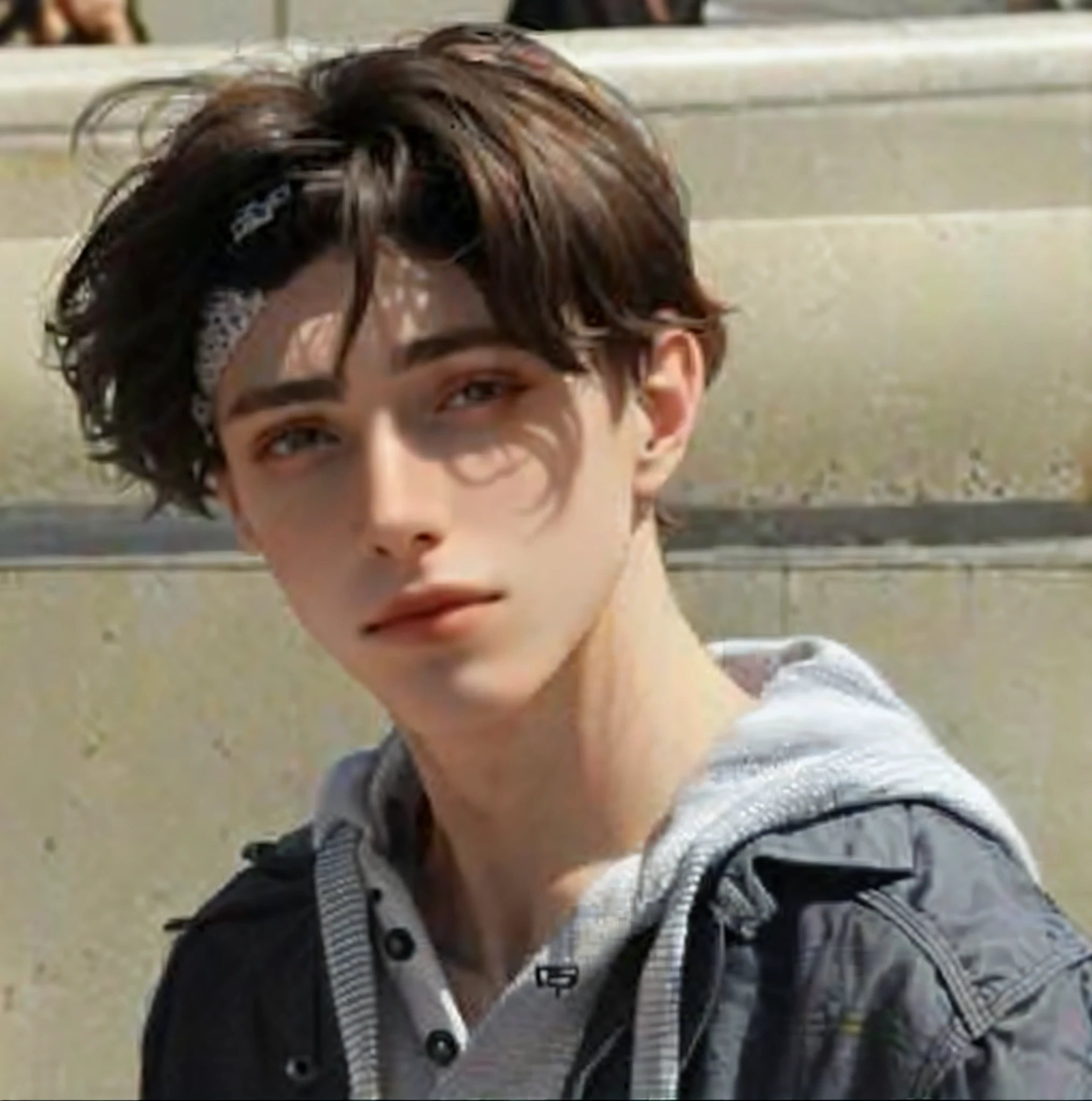 Close-up of a man in a hoodie and a dog, timothee chalamet, Beautiful androgynous prince, Delicate androgynous prince, Cai Xukun, portrait of timothee chalamet, androgynous person, bladee from drain gang, androgynous male, 1 7 - year - old boy thin face, declan mckenna
