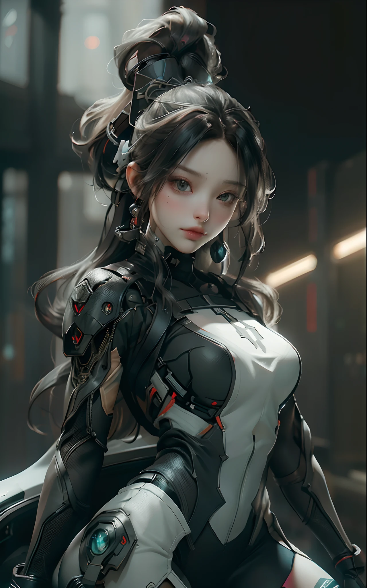 ((best qualtiy)), (tmasterpiece)), (the detail:1.4), 3D, Beautiful cyberpunk woman image,Exposed clothing,See the breasts, HDR(HighDynamicRange),Ray traching,NVIDIA RTX,Hyper-Resolution,Unreal 5,sub surface scattering,PBR textures,Post-processing,Anisotropic filtering,depth of fields,Maximum clarity and sharpness, Many-Layer Textures, Albedo e mapas Speculares, Surface Coloring, Accurate simulation of light-material interactions, perfectly proportions, rendering by octane, twotonelighting, largeaperture, Low ISO,White balance,trichotomy,8K RAW,((There are lightsabers)),
