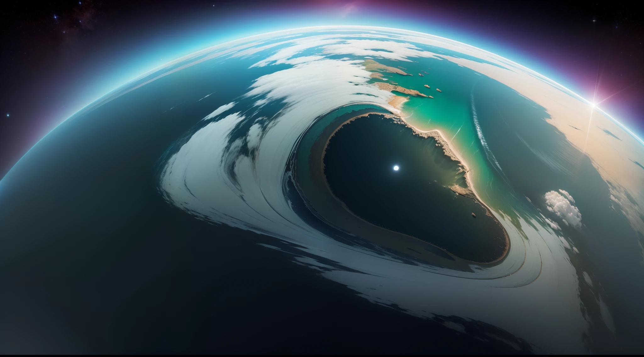 Criar uma imagem do banner para um canal de youtube, image up to 6 MB with at least 2.048 x 1.152 pixels, The planet Earth being seen from outer space, Increivél view, Formoso, chocante, emocionante, qualidade 8k, Kinematic, dinamic angle, foto perfeita, ((((Vista da imagem horizontal)))), 1,5 millimeters