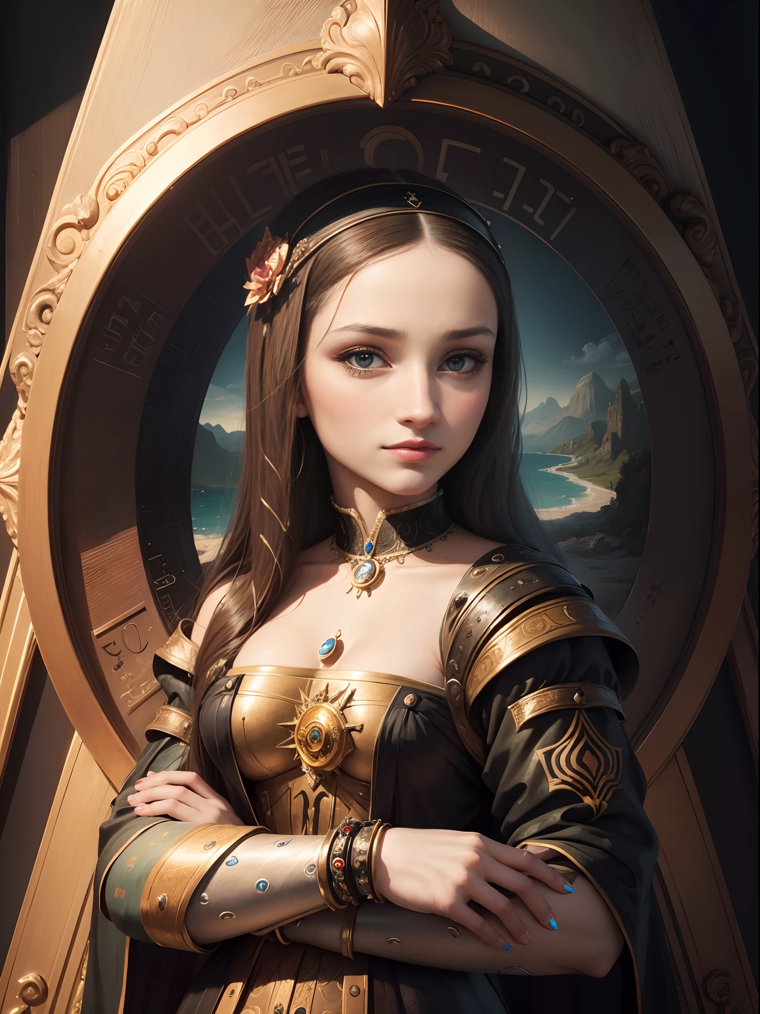 Image of the Monalisa painting in futuristic format with perfect face and hands --auto