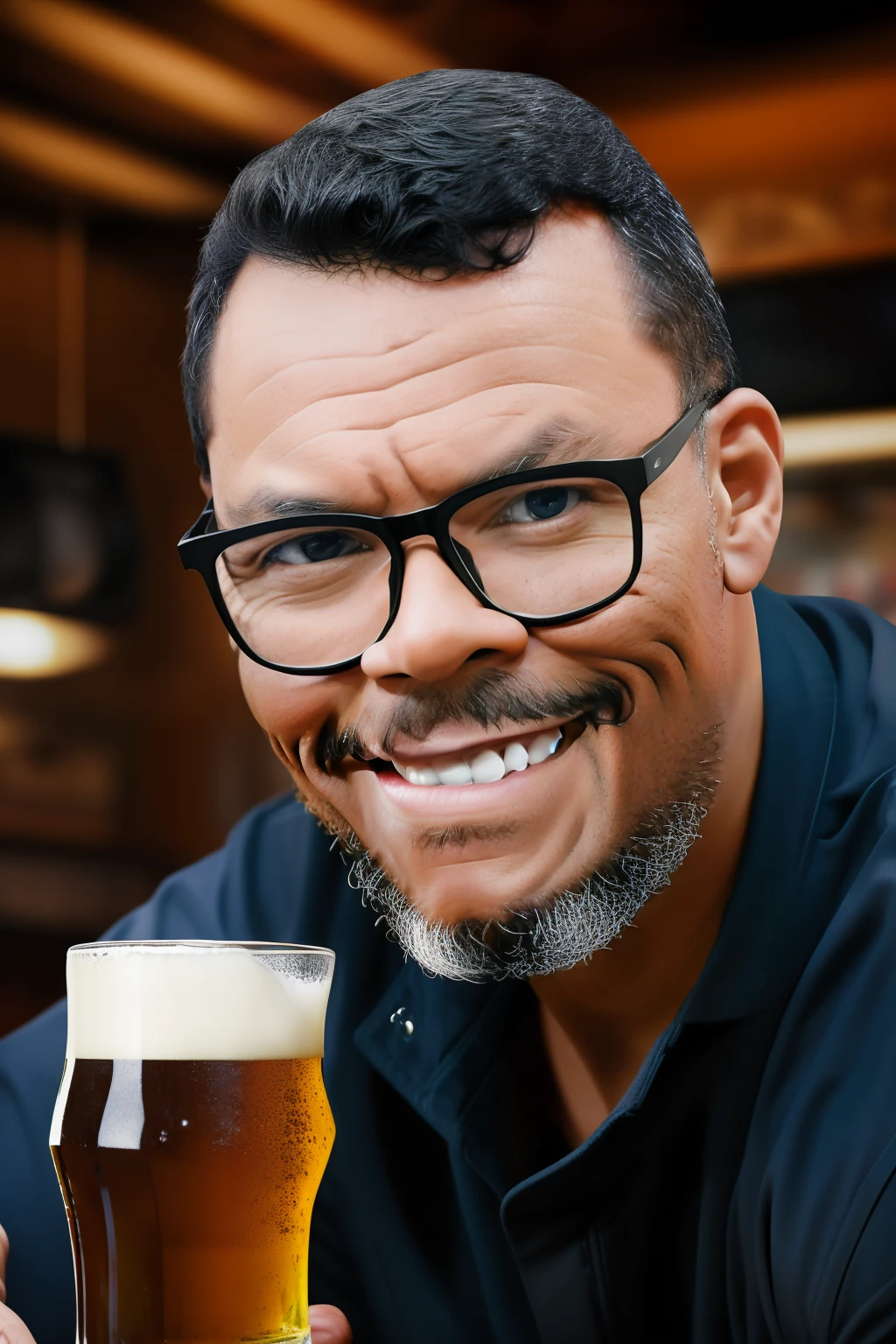 guttonervision8, A studio portrait photograph of a man with glasses in an English pub, enjoying a beer at the bar. The image will be created in a hyper-realistic style with a scaling factor of 1.3, enhancing the lifelike qualities. The final output will be fotorrealistic, presented in an 8K Ultra High Definition with a scaling factor of 1.3, ensuring exceptional visual fidelity and sharpness. The artwork will be hiper-detailed, featuring meticulous attention to intricate elements with a scaling factor of 1.2.
The studio photograph will be executed using the Chiaroscuro technique, where the skillful interplay of light and shadow will be employed to create a captivating and immersive composition.