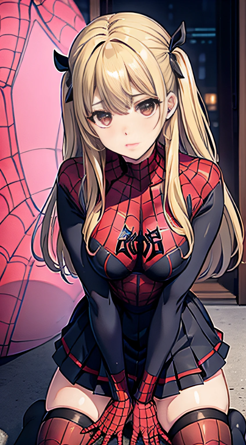 Misa amane dressed like spiderman