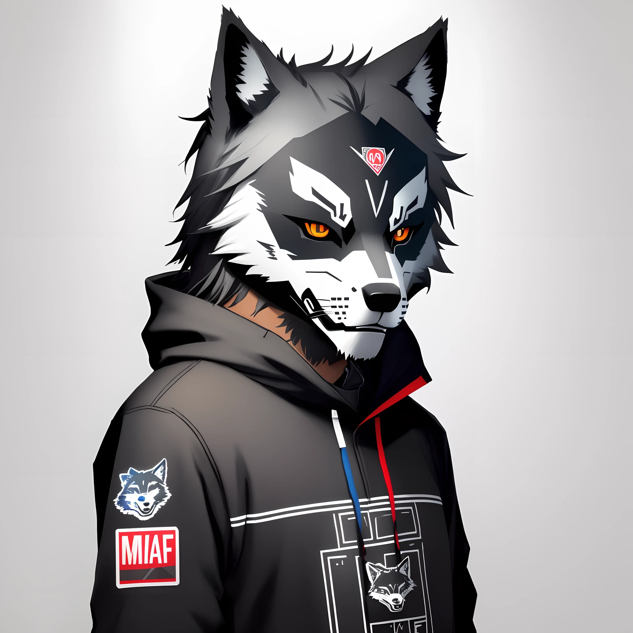 1man, Wolf mask, (sticker)